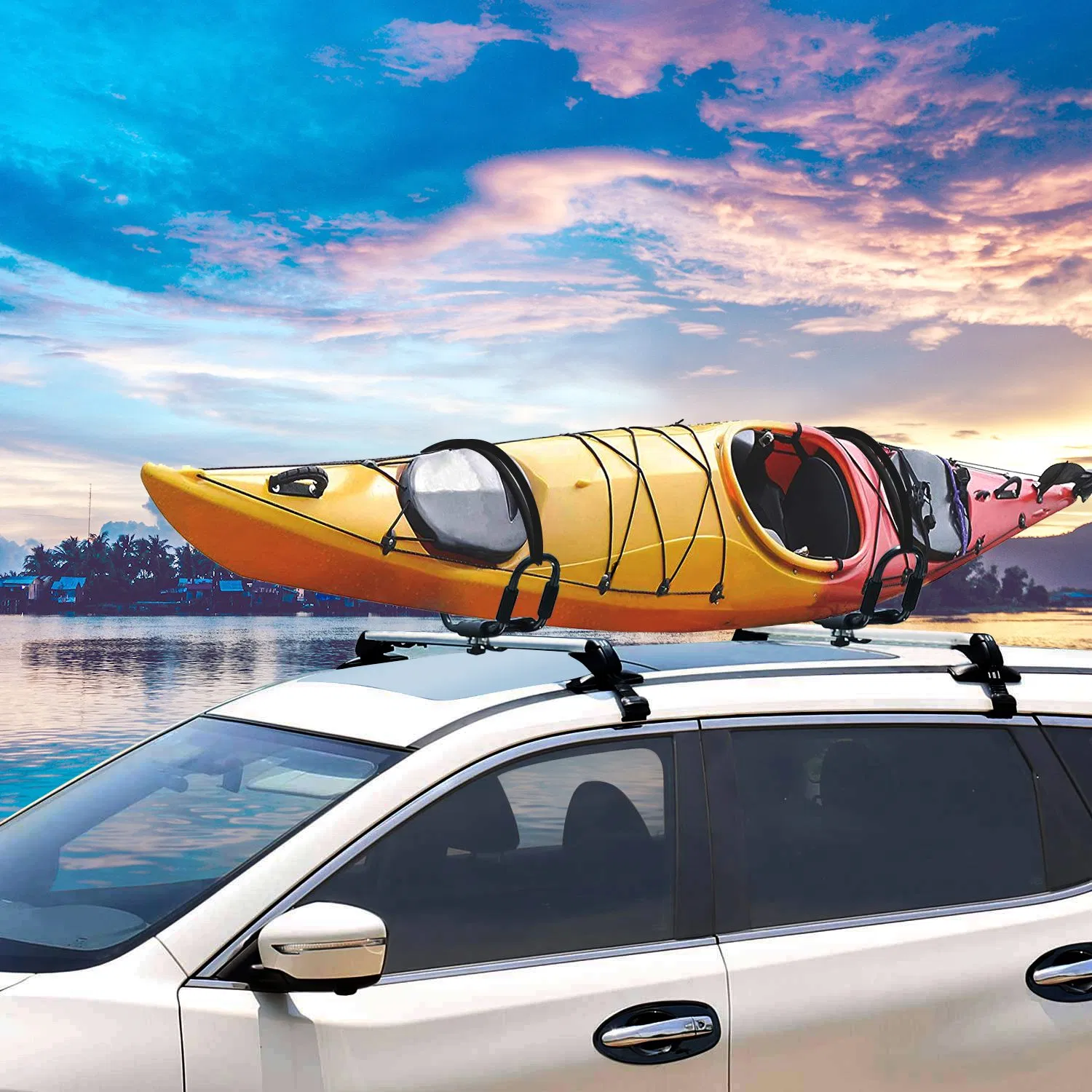 Porte-kayak barre J universel HD 2 paires