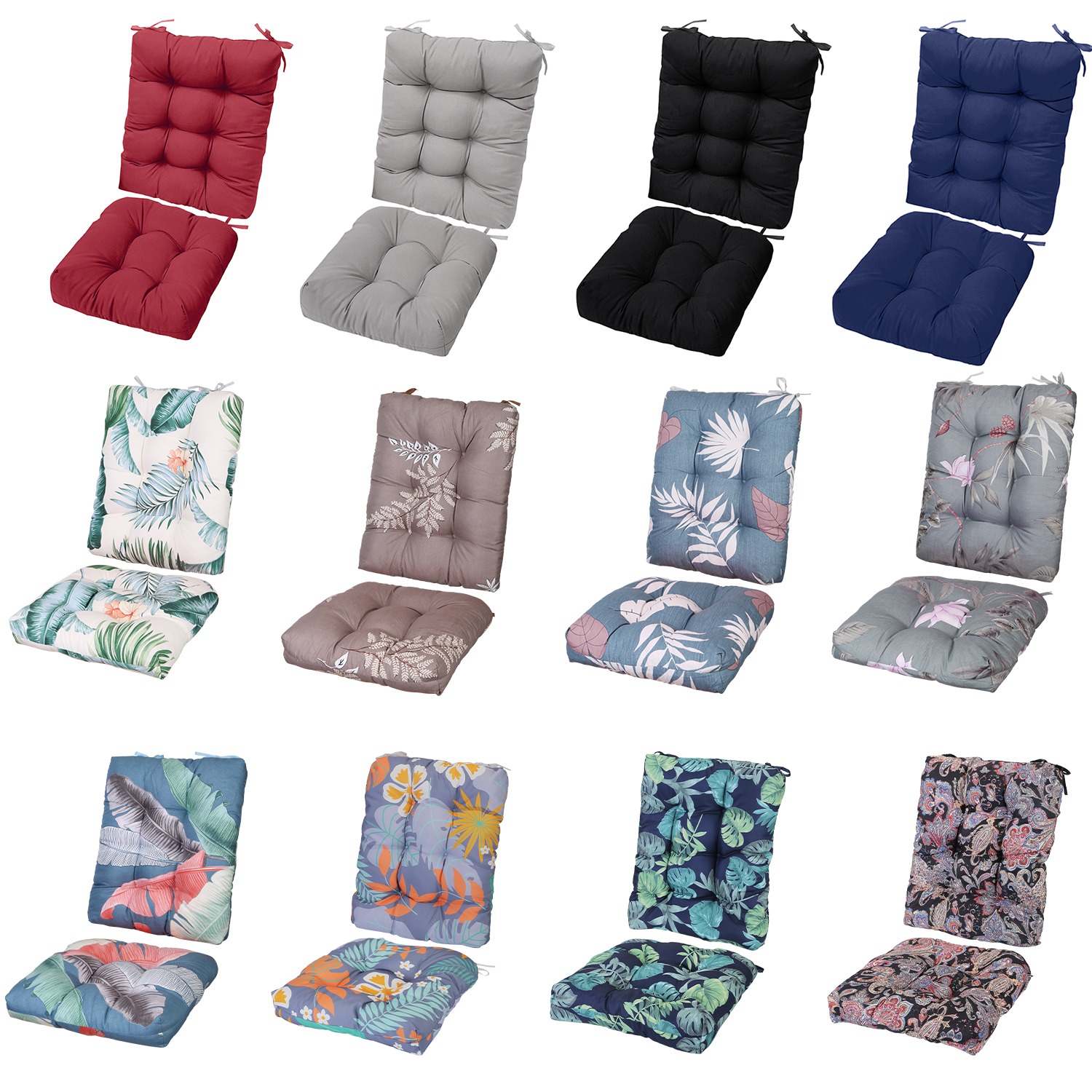 2 coussins chaise berçante imperméables garnitures Oxford polyester