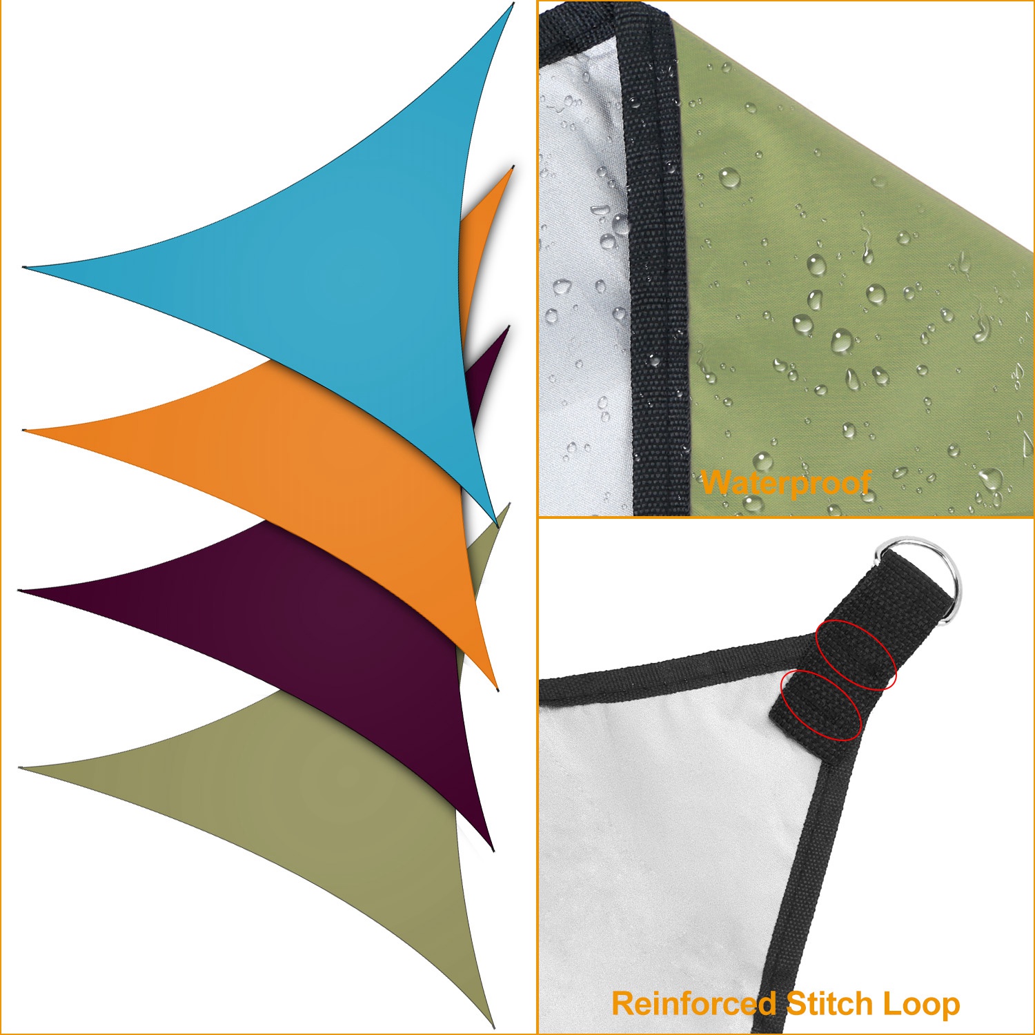 Voile d'ombre triangulaire 1 pcs pour patio/camping