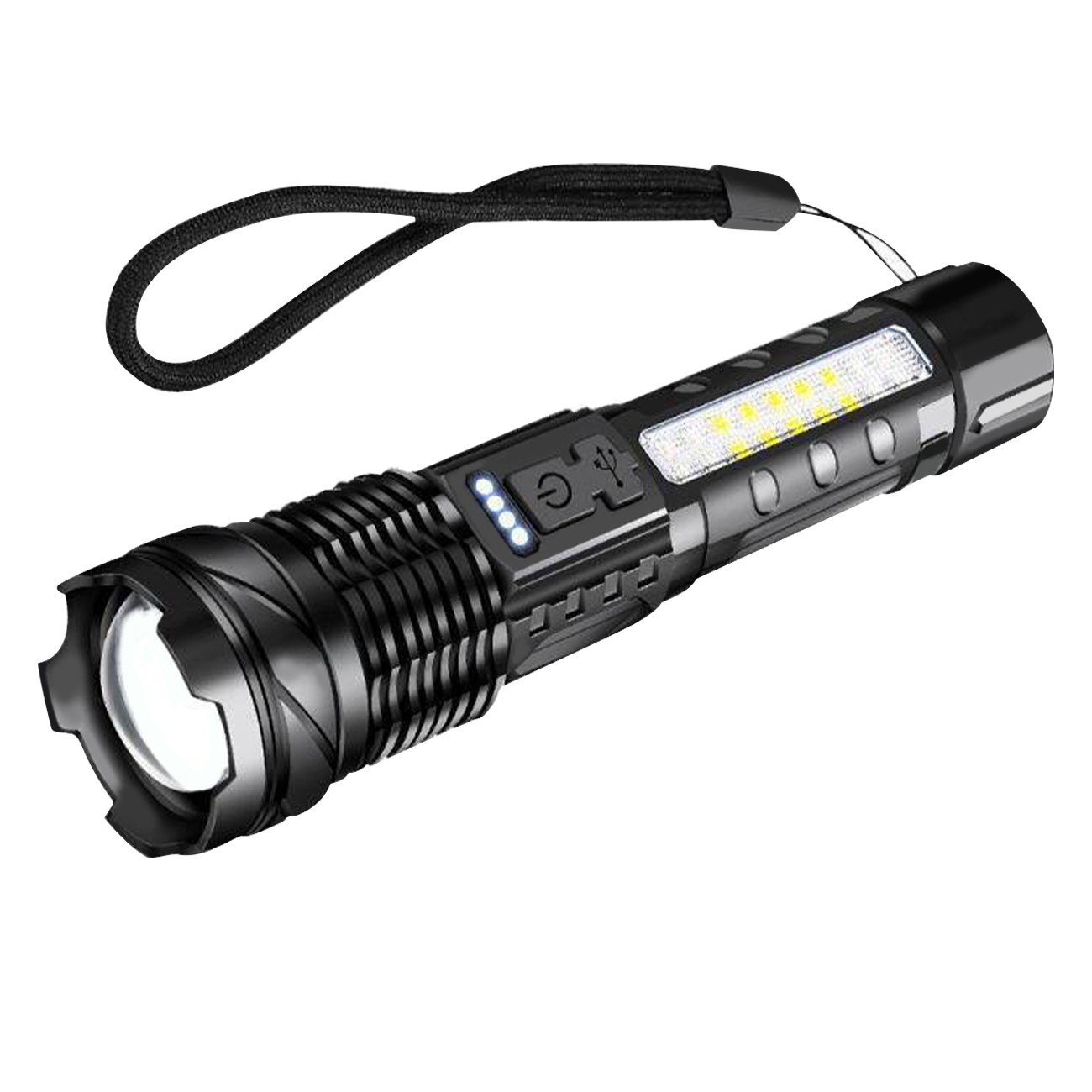 Lampe torche LED tactique USB rechargeable camping