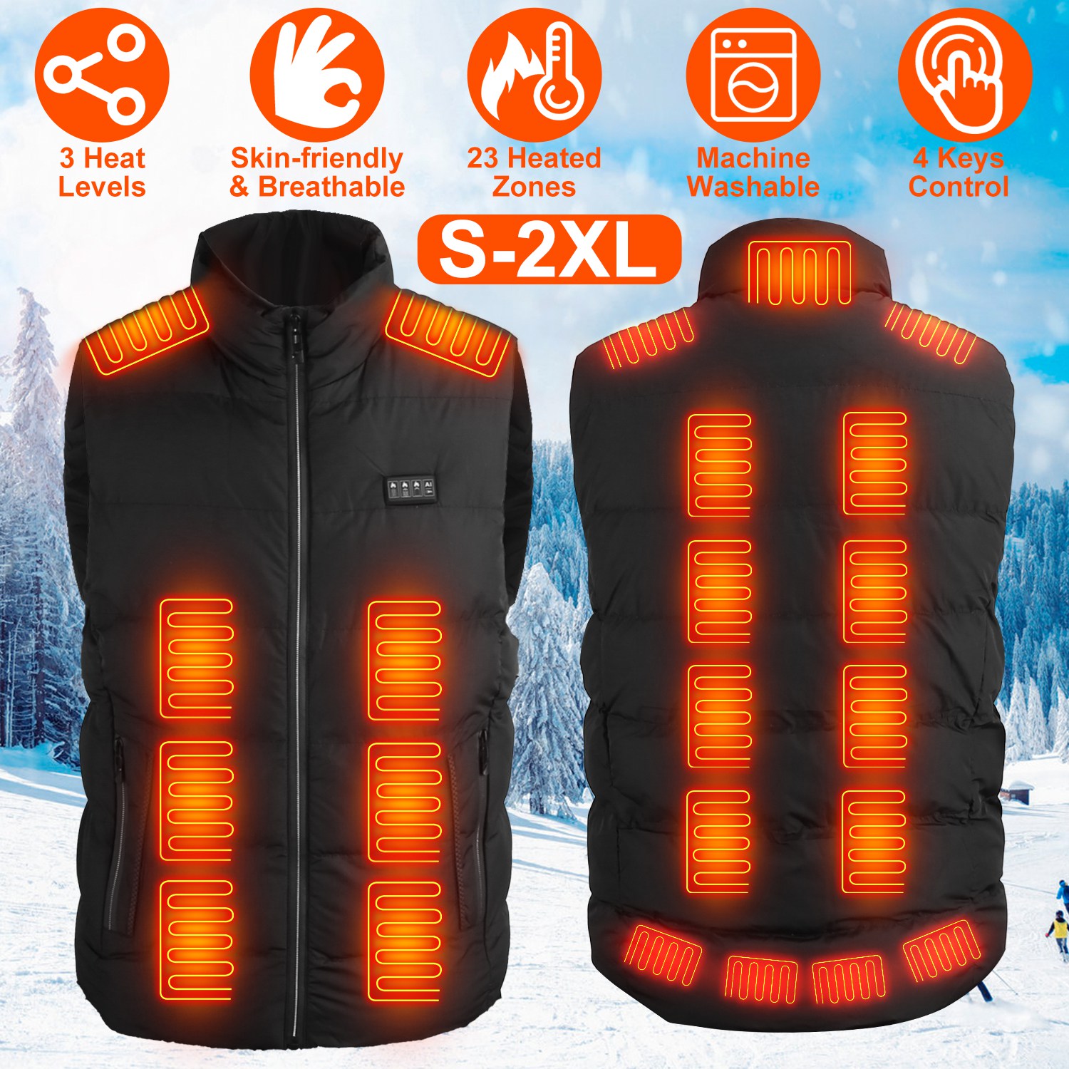 Gilet Chauffant 23 Zones USB Homme Femme
