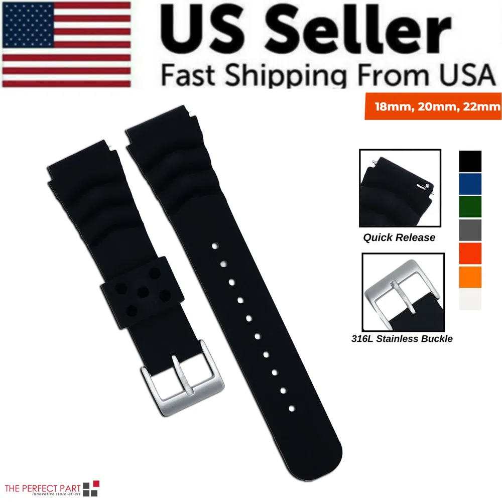 Bracelet montre silicone 18-22mm libération rapide
