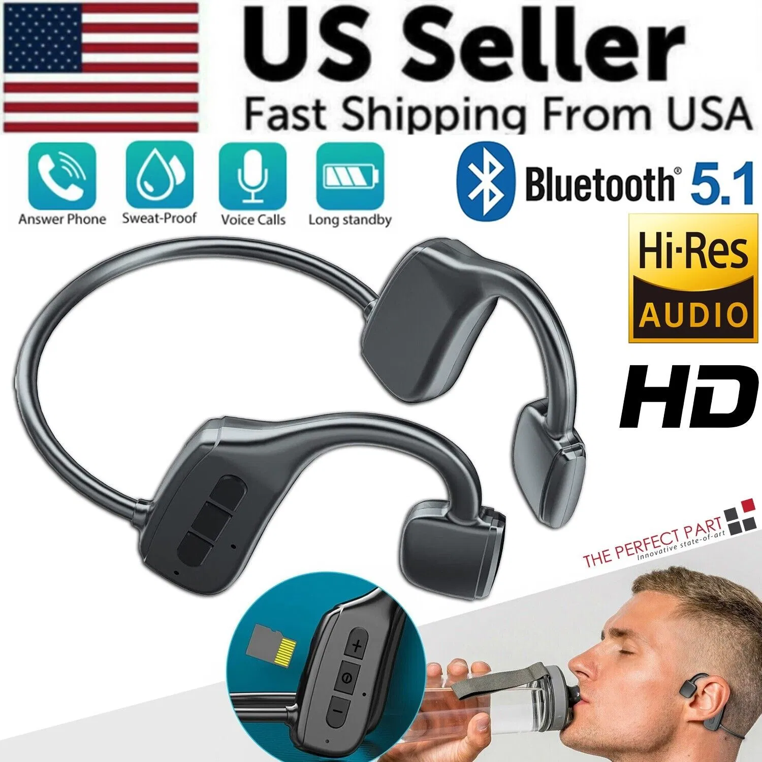 Casque conduction osseuse Bluetooth 5.1 sport plein air