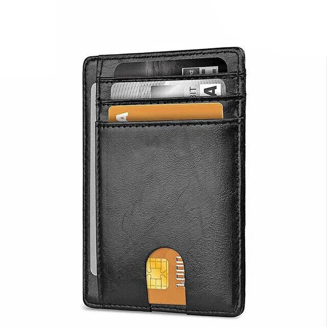 Portefeuille cuir homme mince, protection RFID, porte-monnaie
