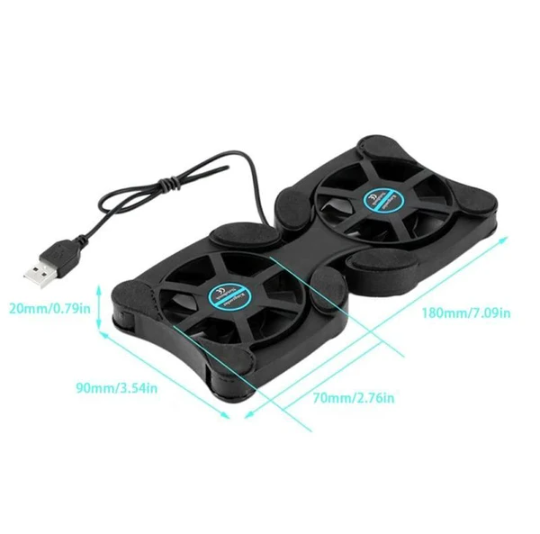 Coussin refroidisseur laptop dual USB pliable fin ventilateur