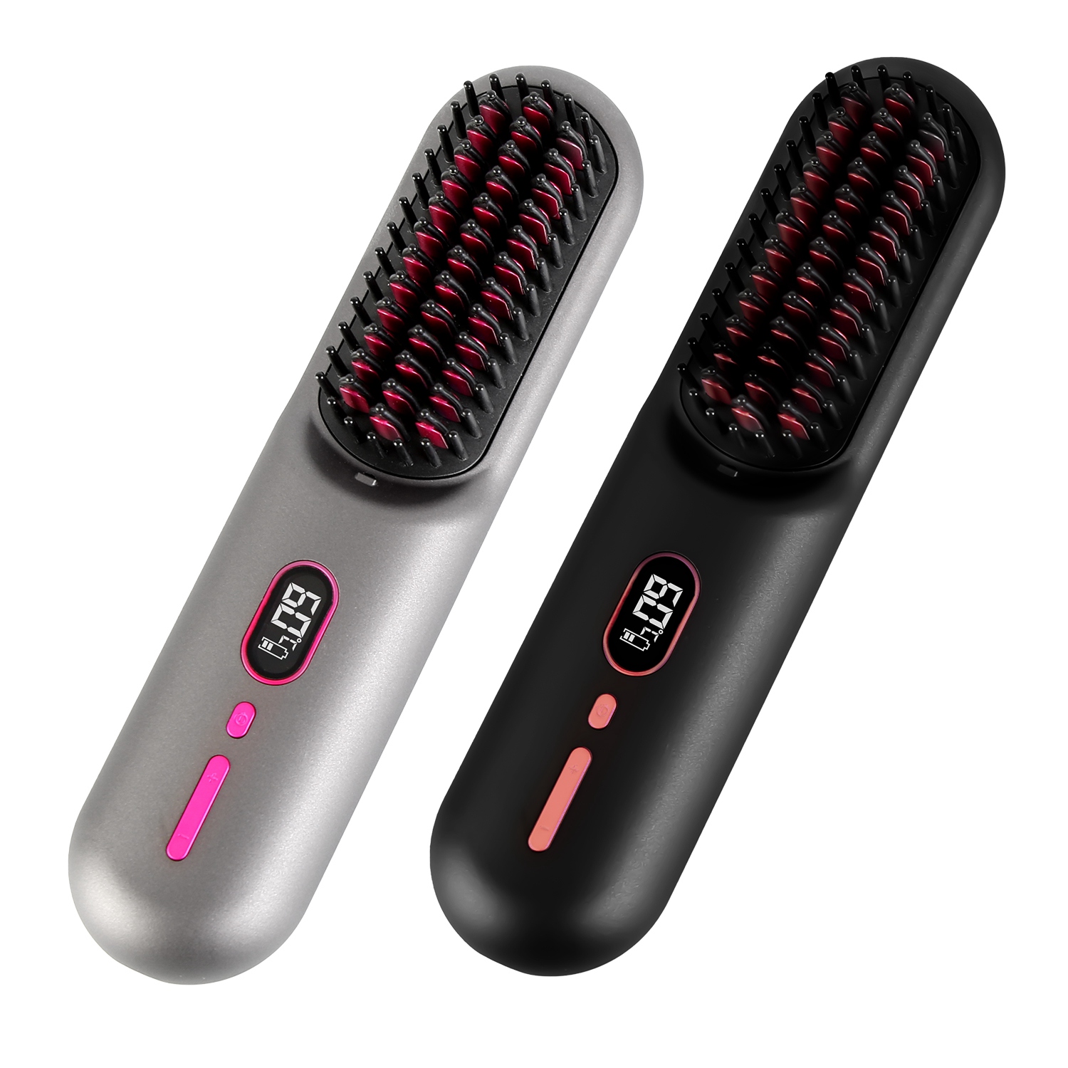 Brosse lissante ionique rechargeable, 12 niveaux chauffants