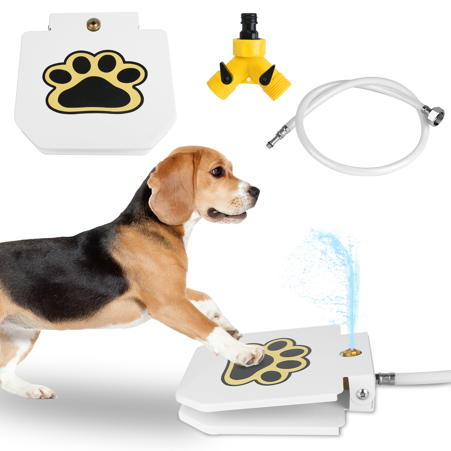 Fontaine chien extérieur - Distributeur eau pédale interactive