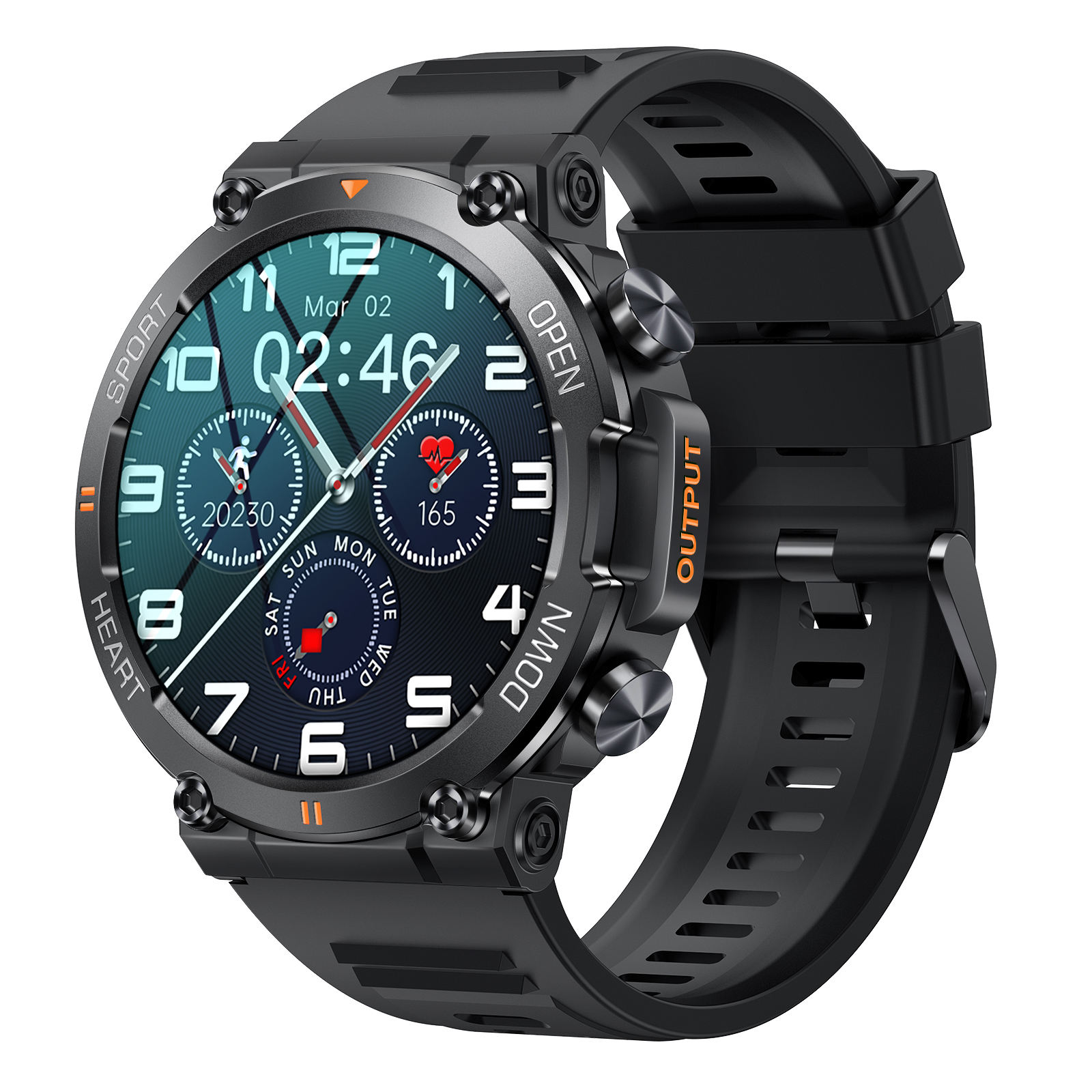 SENBONO Montre intelligente homme écran rond sans fil réponse appels