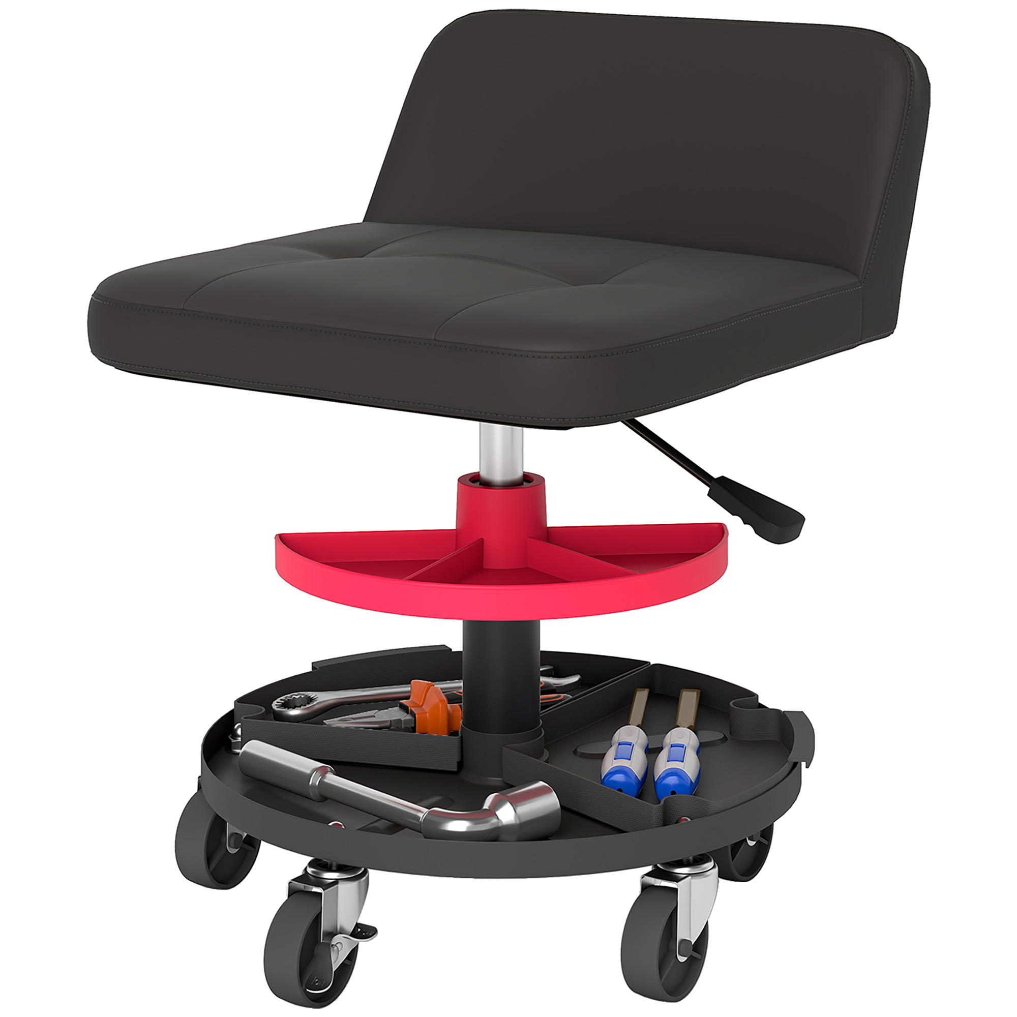 Tabouret roulant garage 300 lb 360° noir