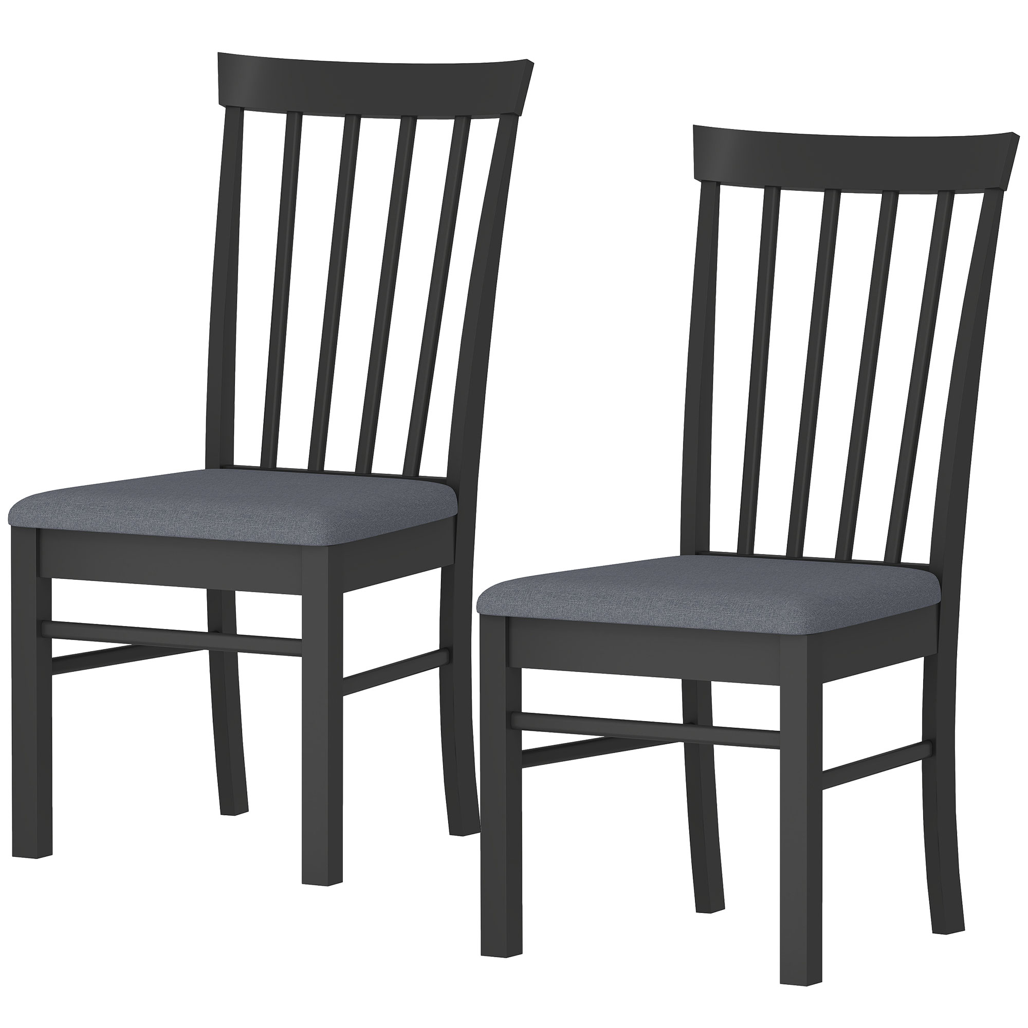 2 chaises salle à manger bois noir gris