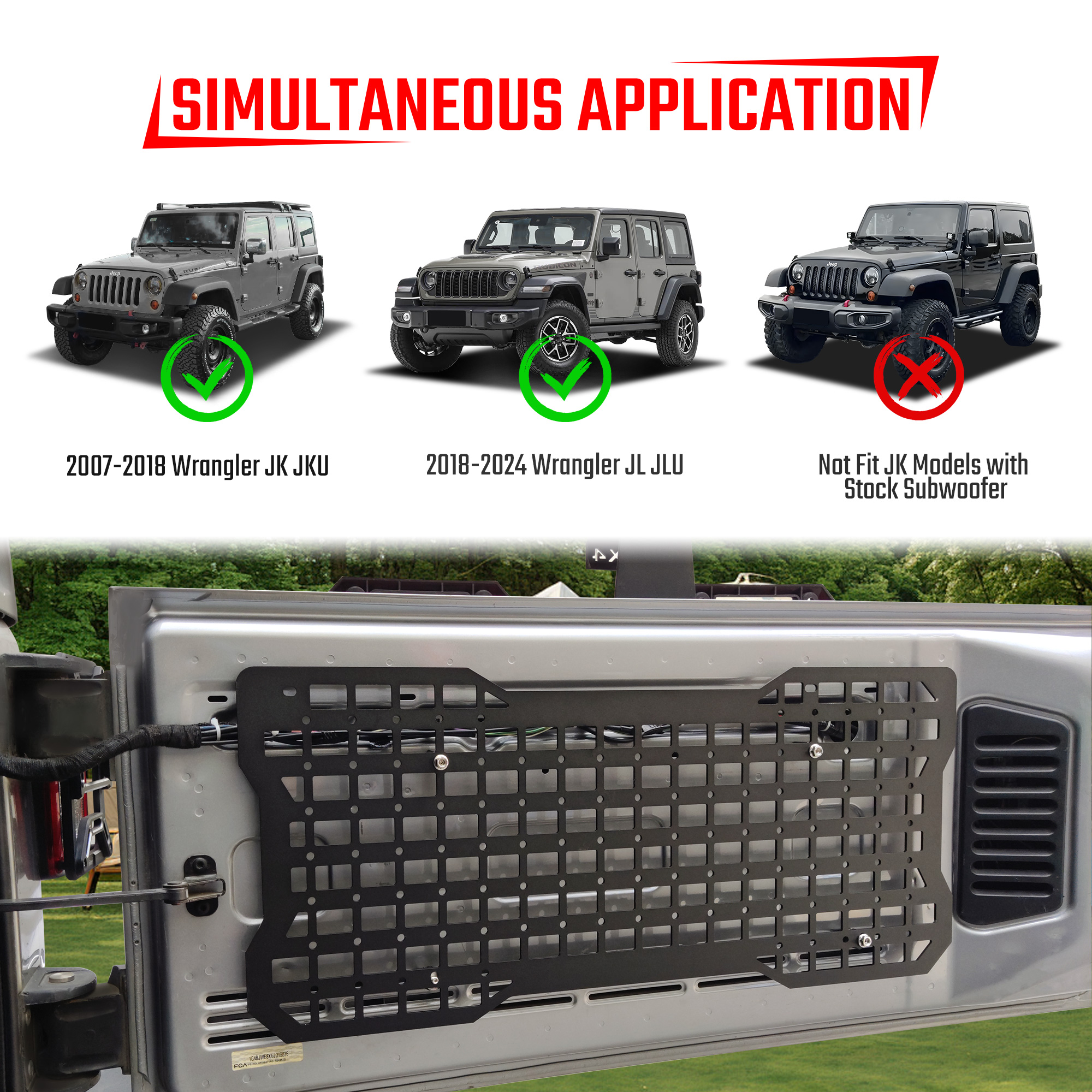 Organiseur hayon Jeep Wrangler 2007-2024