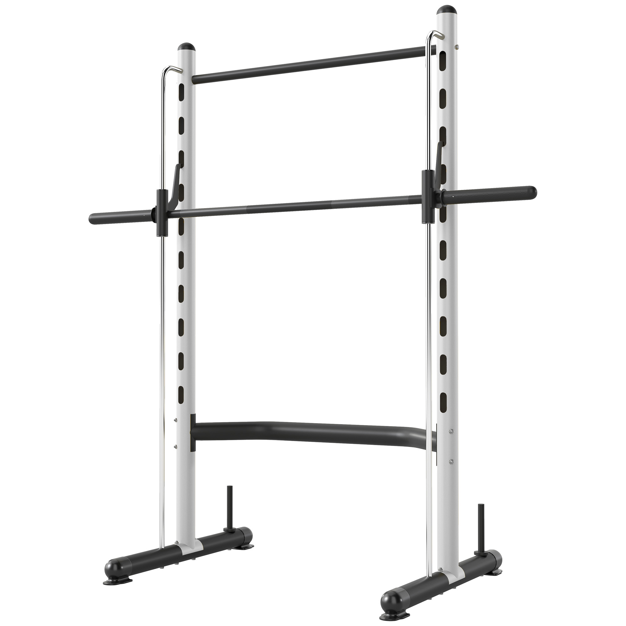 Rack squat barre pull-up, banc ajustable, blanc