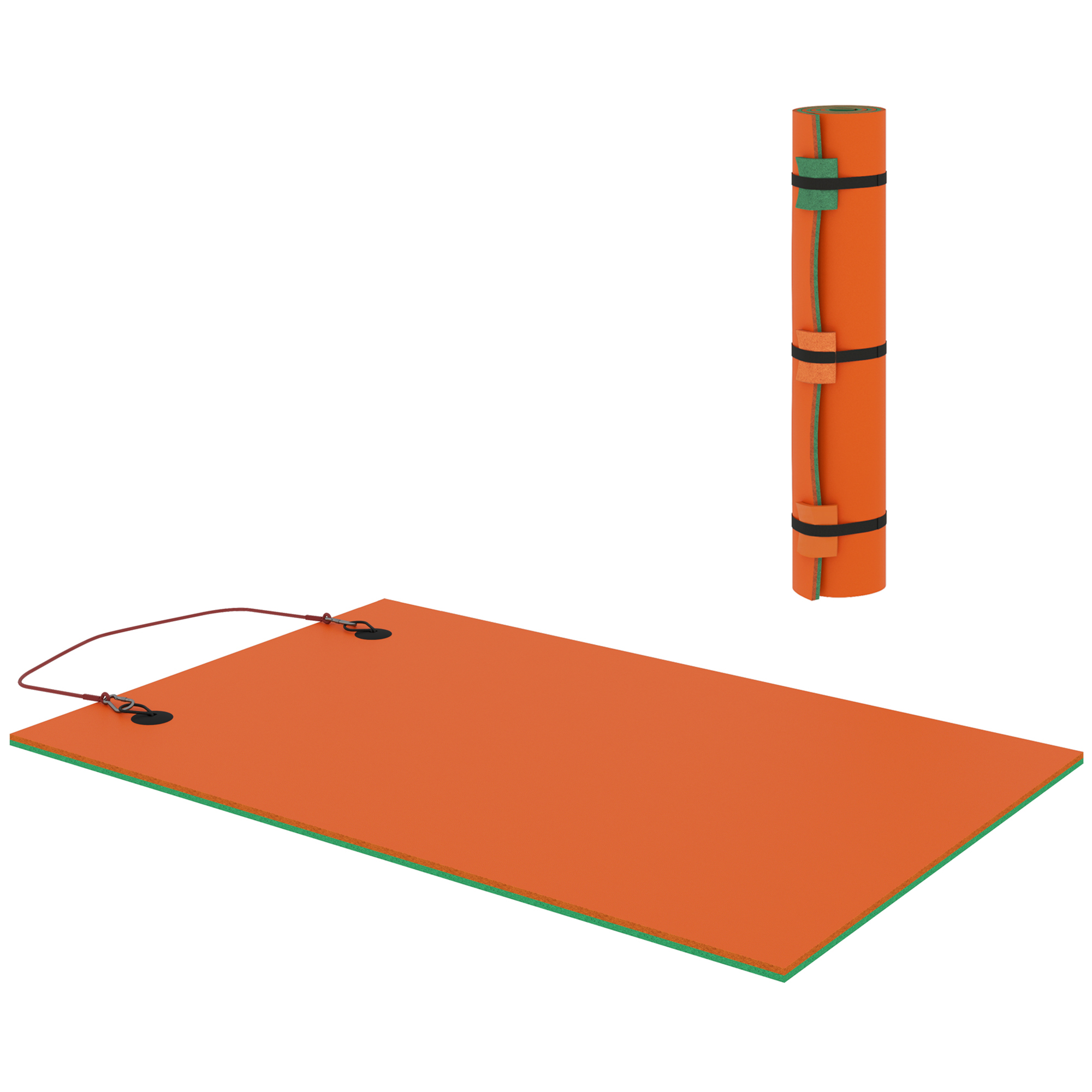 Tapis flottant nénuphar 9x6 po 2 adultes, orange