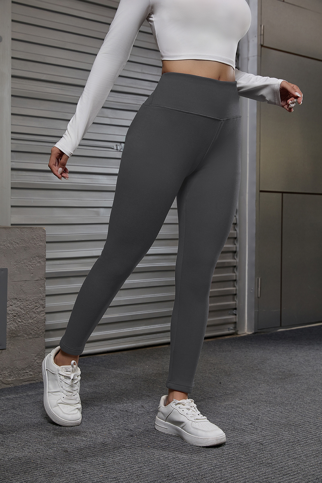 Legging velours taille haute femme hanche relevée automne