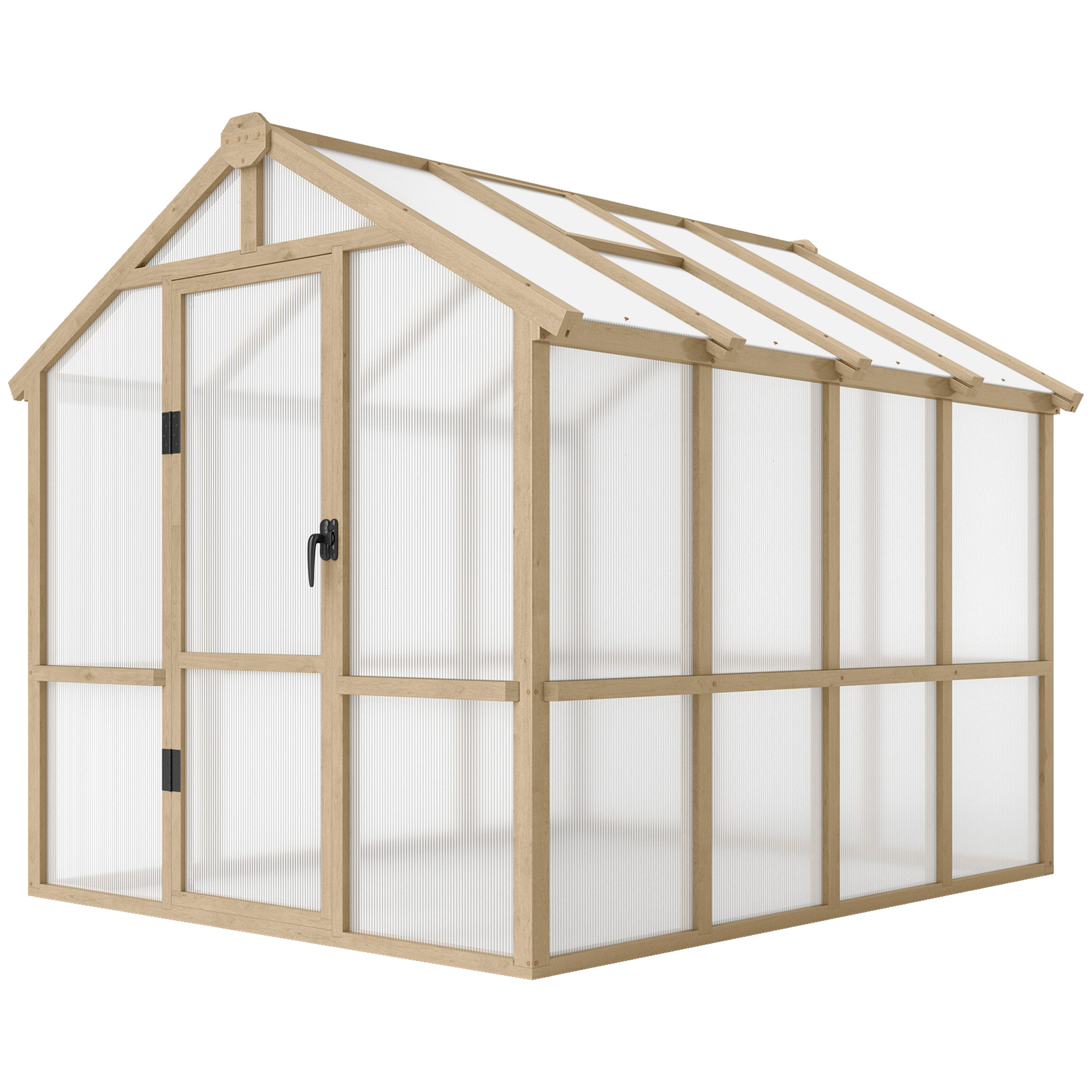 Serre polycarbonate 6,6 x 8 pi, portes verrouillables