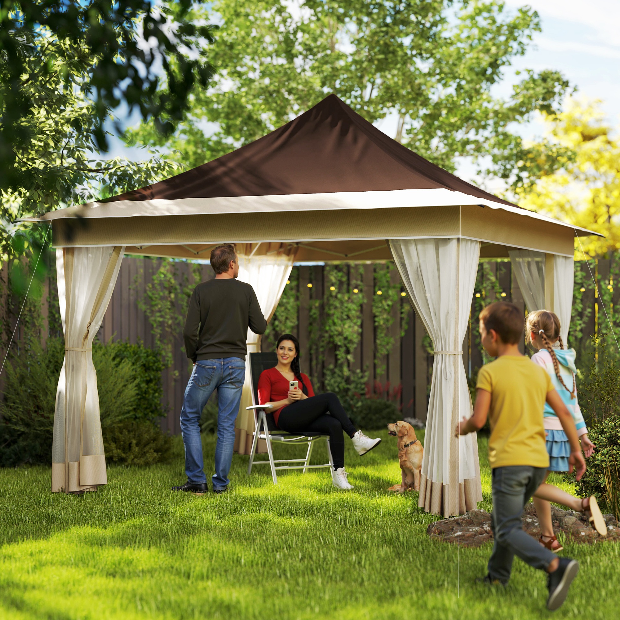 Tente tonnelle 12x12 pi avec moustiquaire