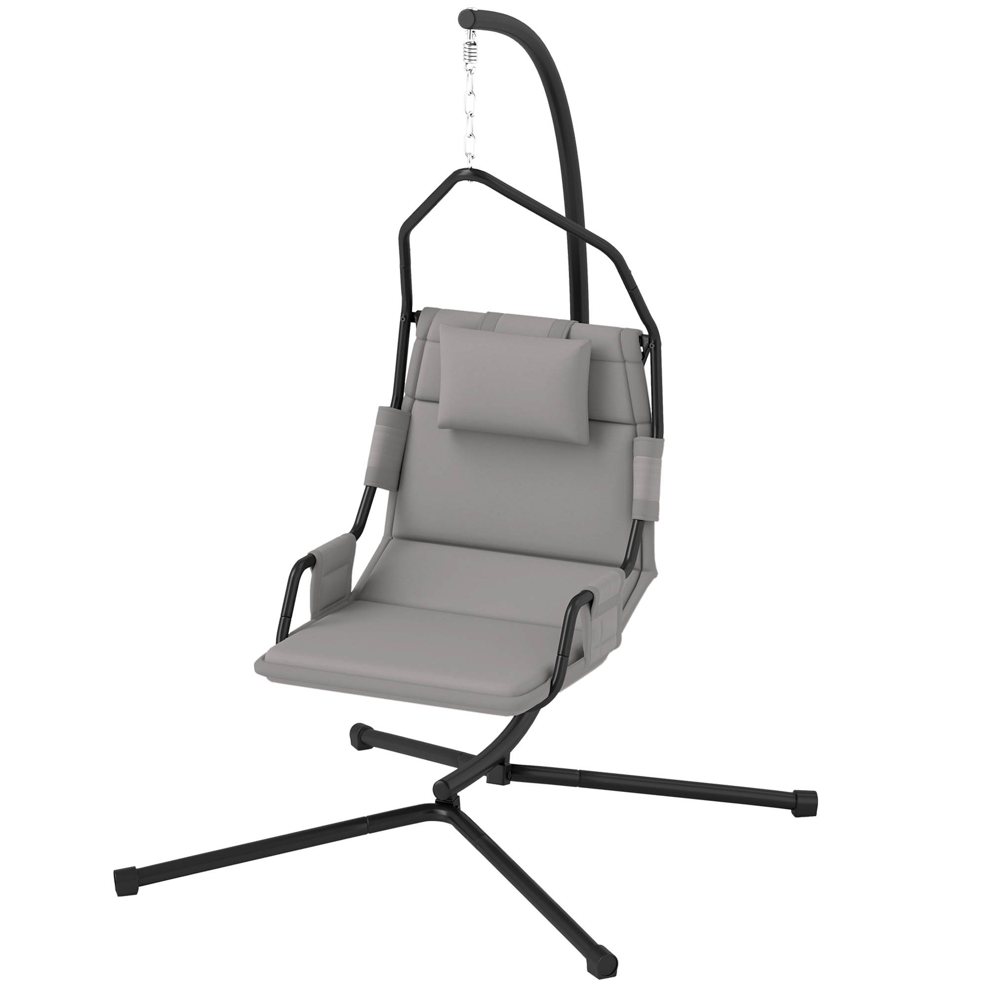 Fauteuil hamac support cadre acier gris extérieur