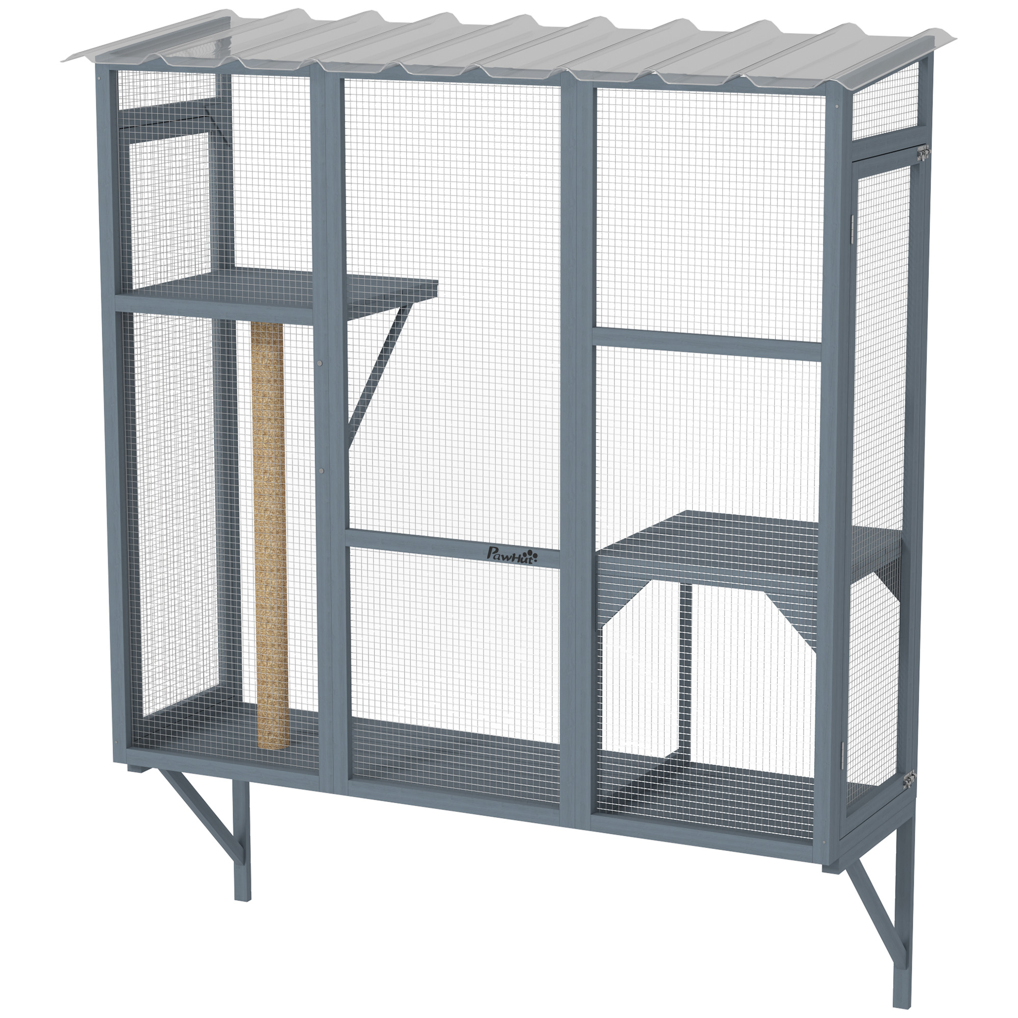 Catio fenêtre 2-3 gros chats plateformes