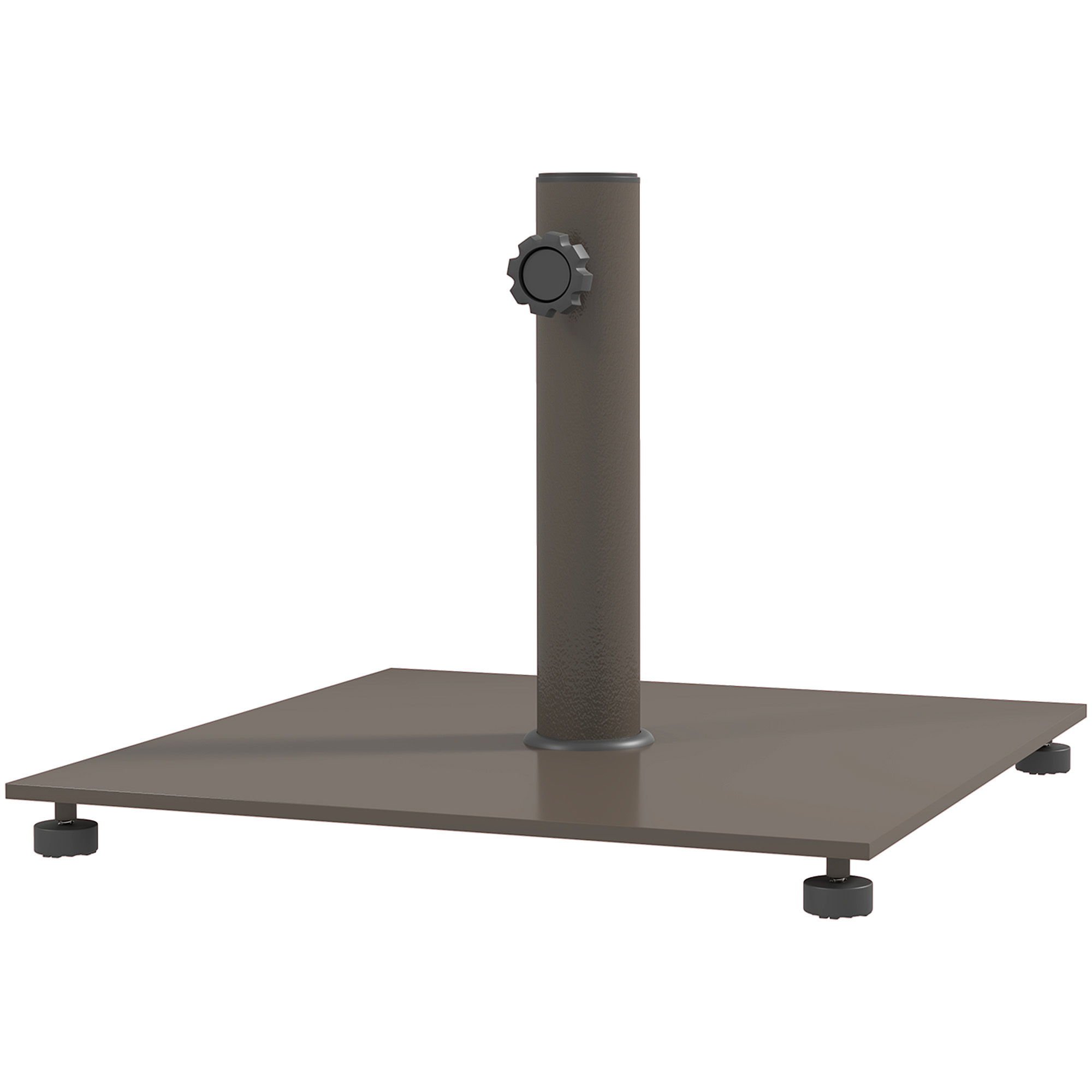 Base parasol patio 29 lb métal pieds ajustables 1,5-1,9po brun