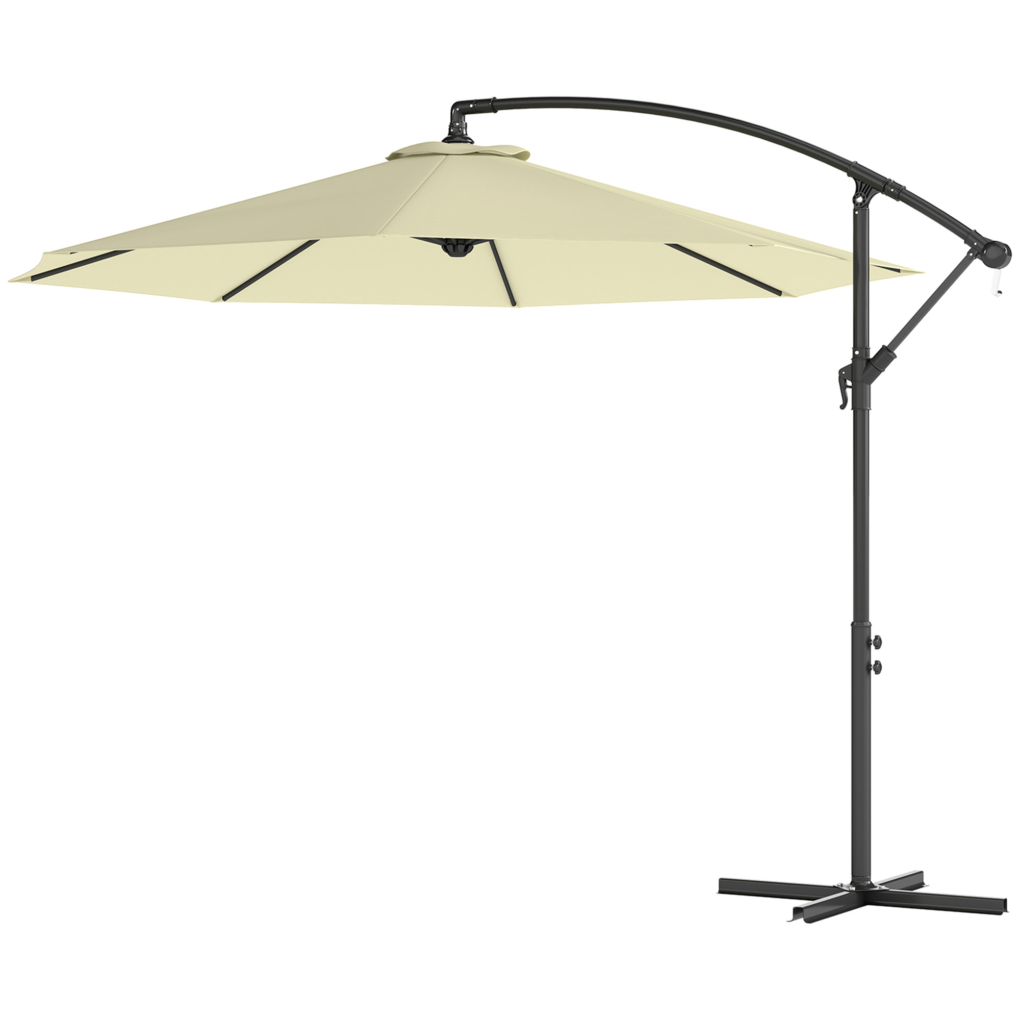 Parasol cantilever 10pi offset UV eau beige base non incluse