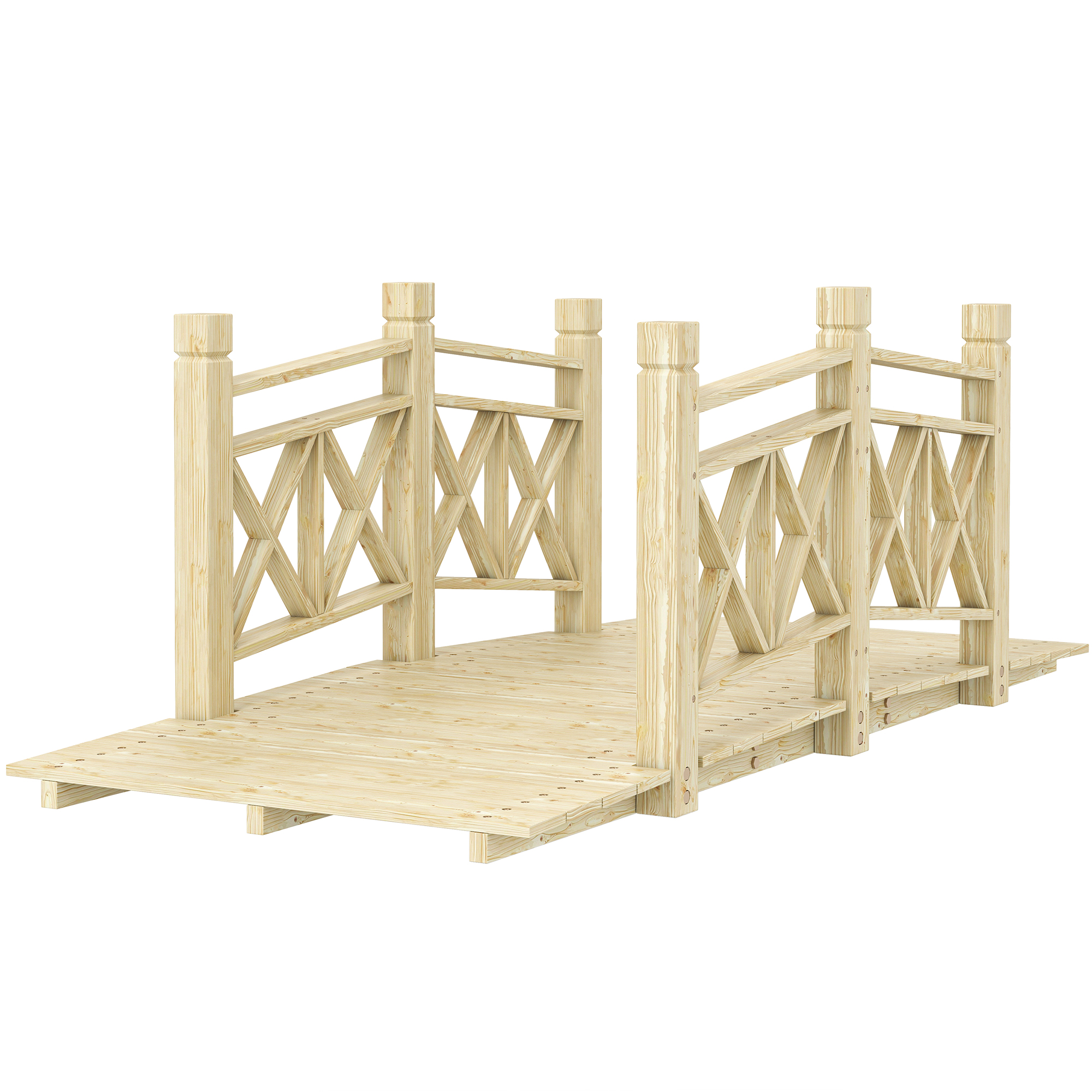 Pont jardin bois 5pi étangs ruisseaux
