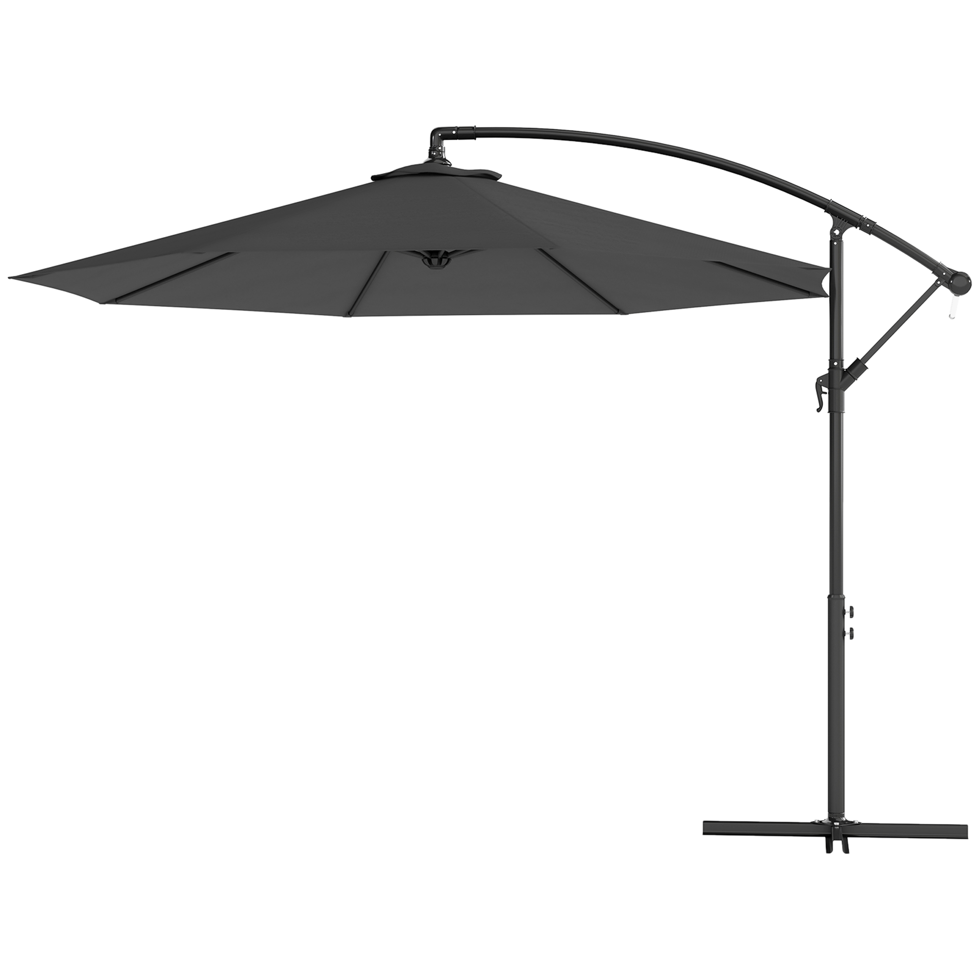 Parasol excentré 10pi, UV, base grise