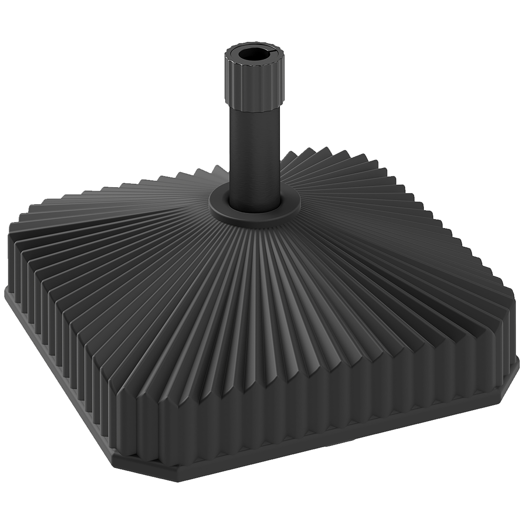 Base parasol terrasse carré 42lbs socle/33lbs eau noir