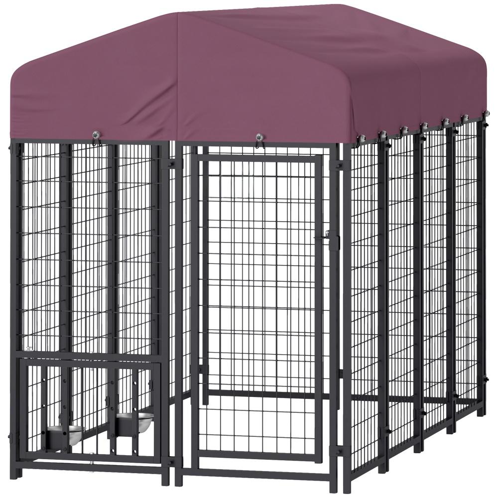 Enclos chien treillis 7,9x4x6m ajustable toit