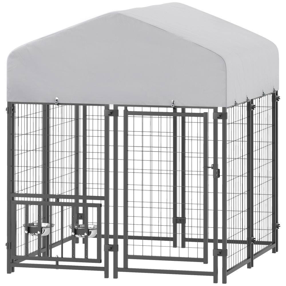 Enclos chien treillis 3,9x3,9x4,5m ajustable