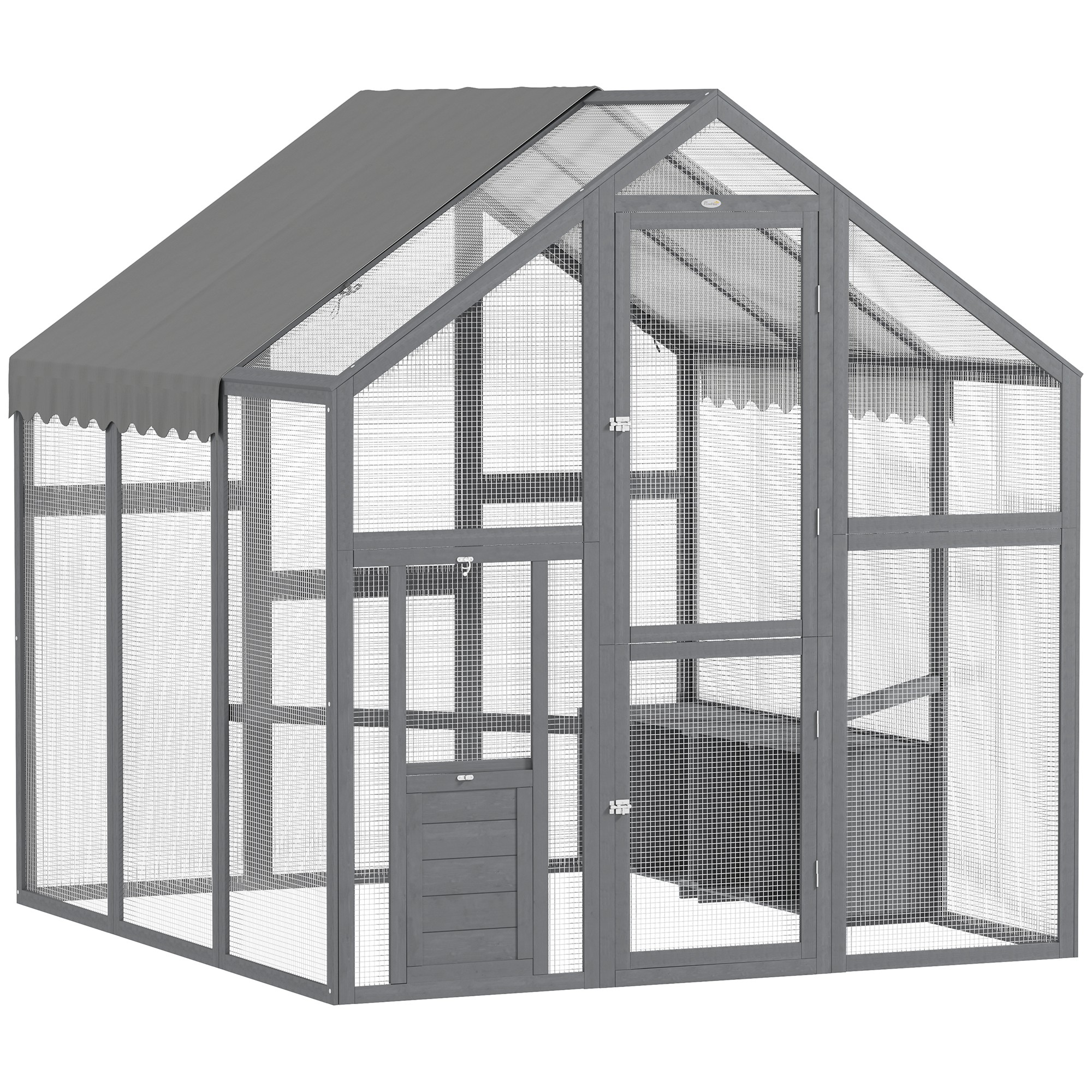 Poulailler bois grand 5,5 x 6 x 6 couverture imperméable, 6-8 poules