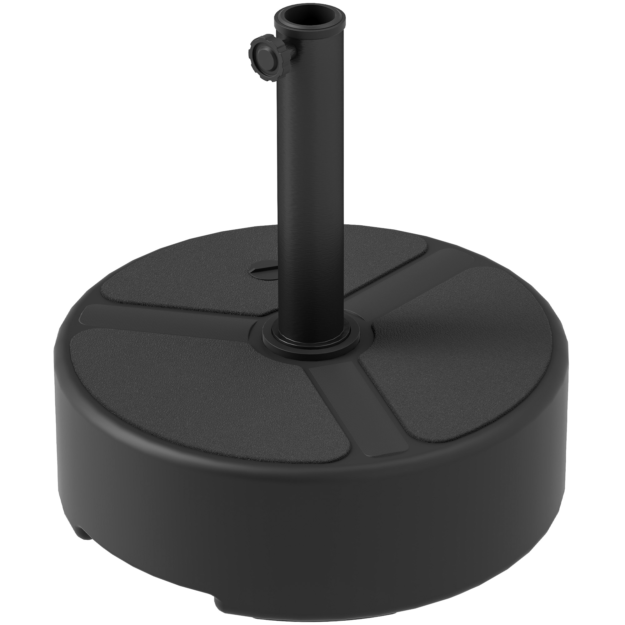 Base parasol terrasse rond 44lbs socle/40lbs eau noir