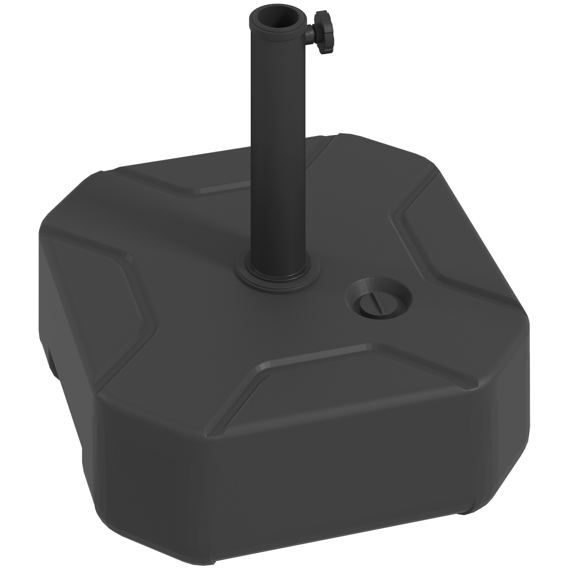 Base parasol patio carrée, support robuste 55 lb noir