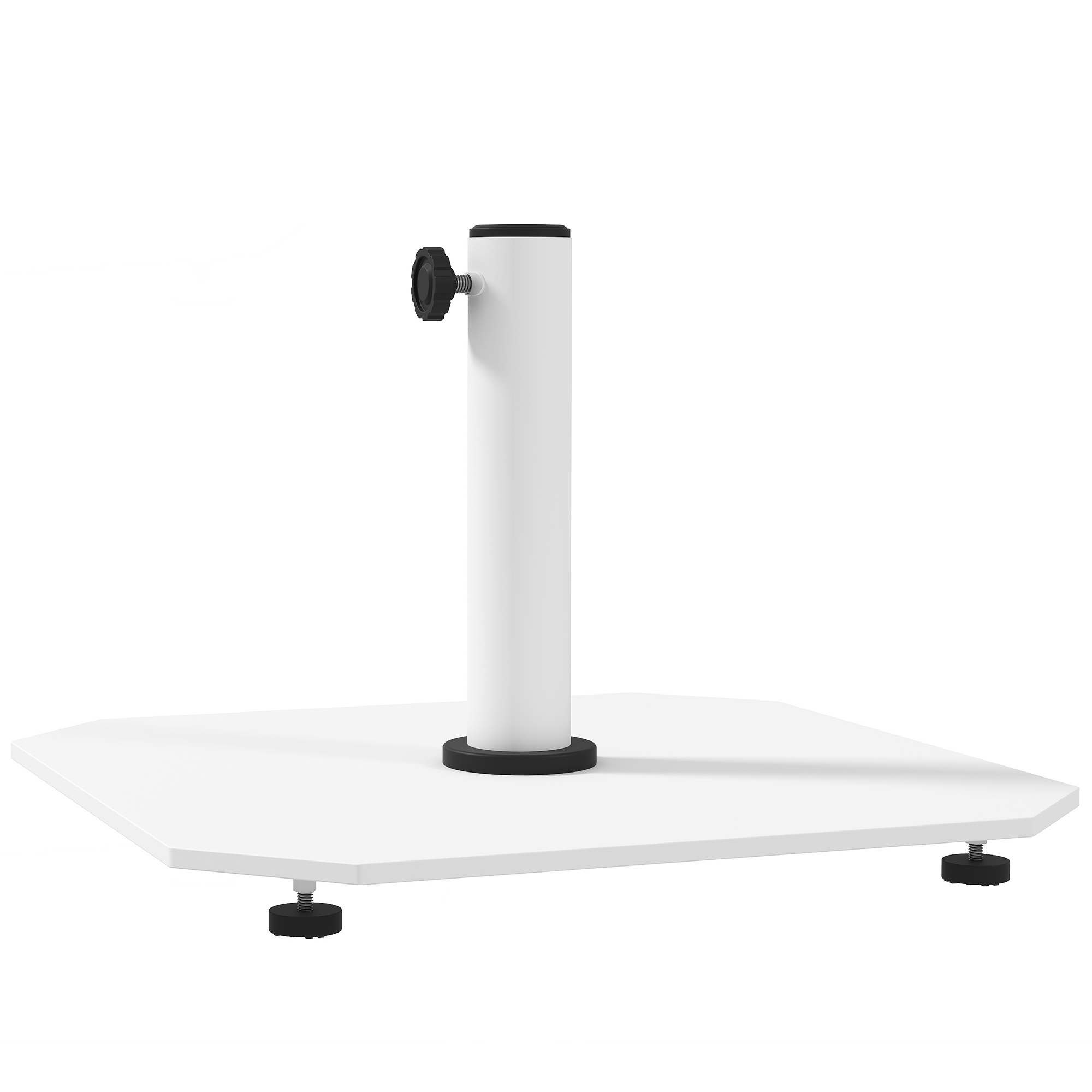 Base parapluie 41lbs métal réglable, patio 1.3-1.9po blanc