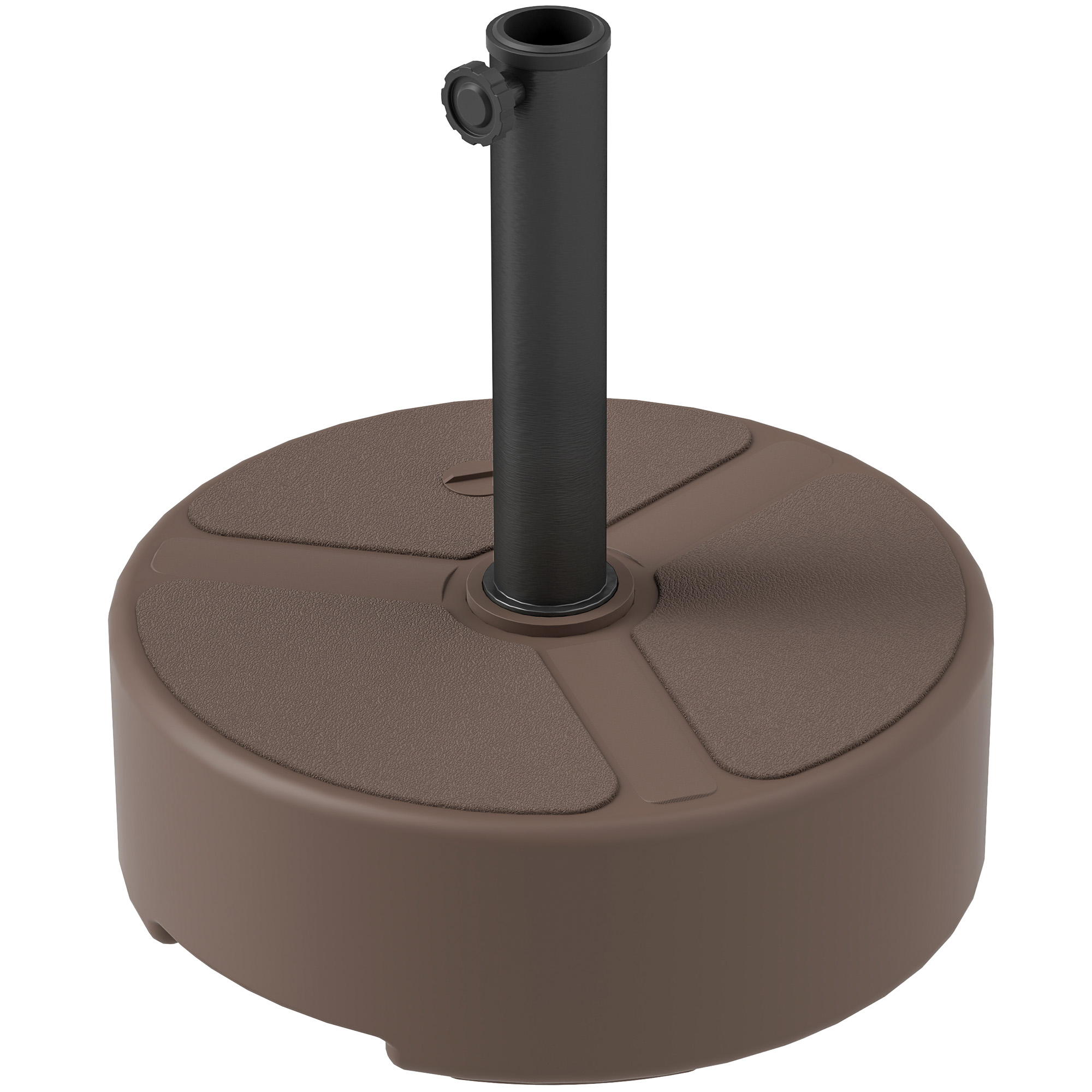 Base parasol terrasse rond 44lbs socle/40lbs eau brun