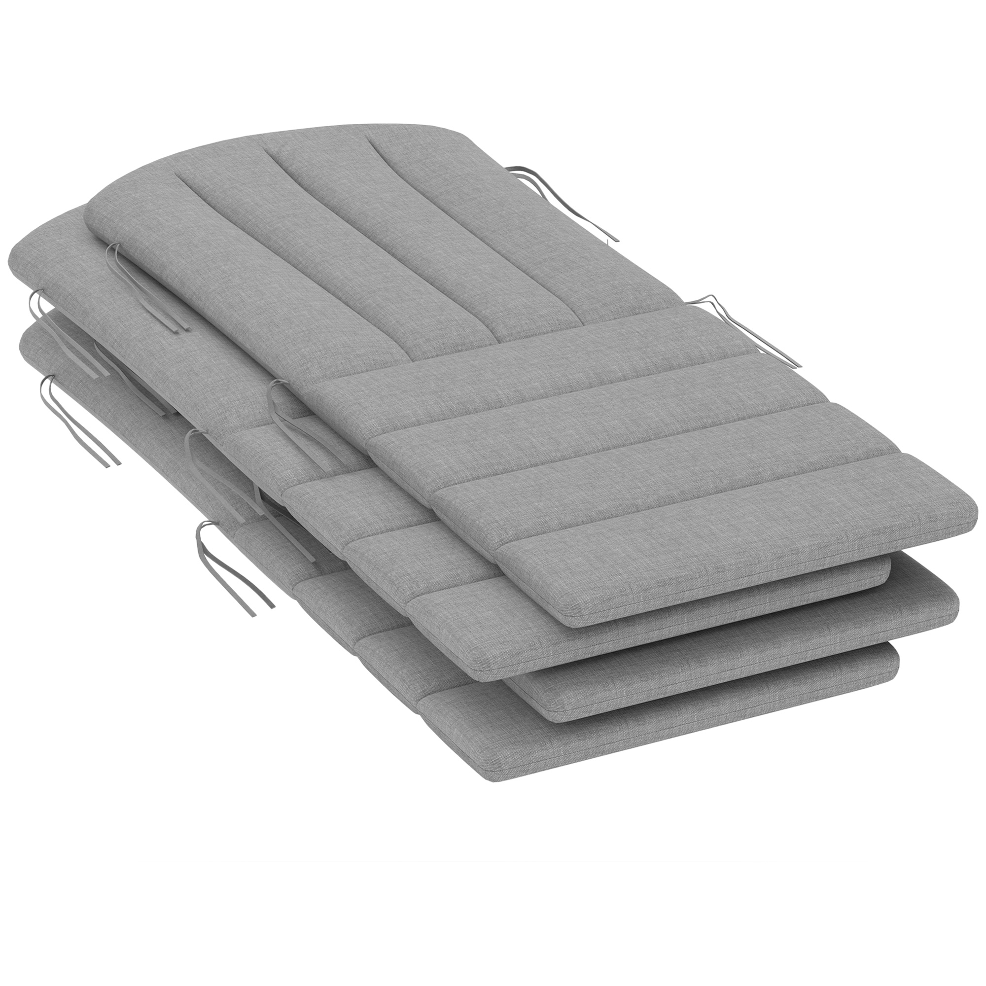Ensemble 4 coussins chaise Adirondack, mousse haute densité, gris