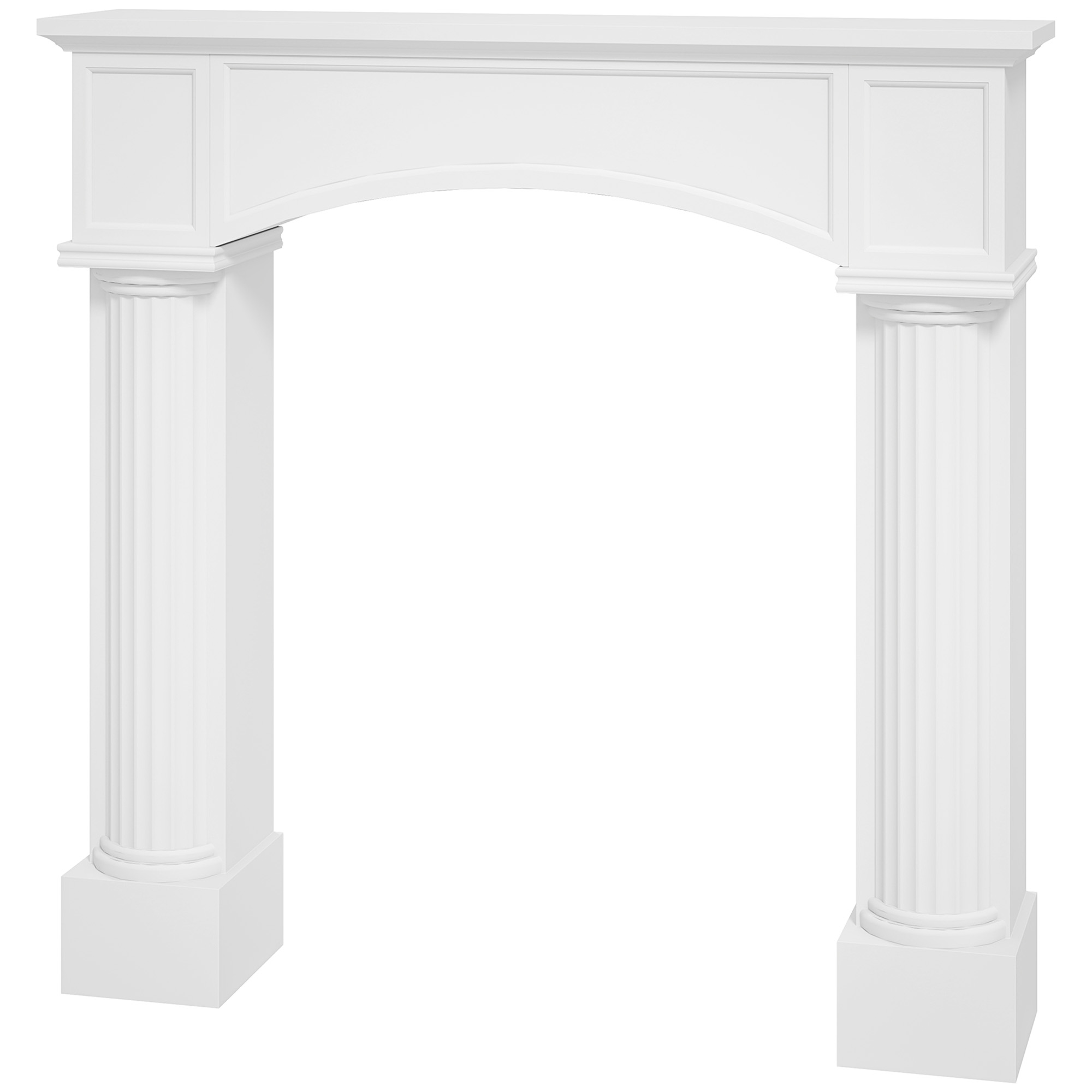 Foyer moderne manteau 43,3 po x 39,8 po blanc foyers électriques