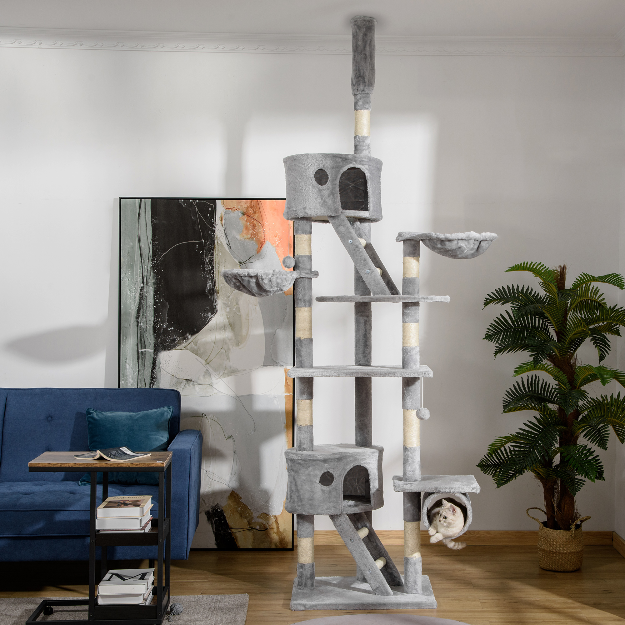 Arbre chat 94,5-10,25" ajustable hauteur hamac appartement