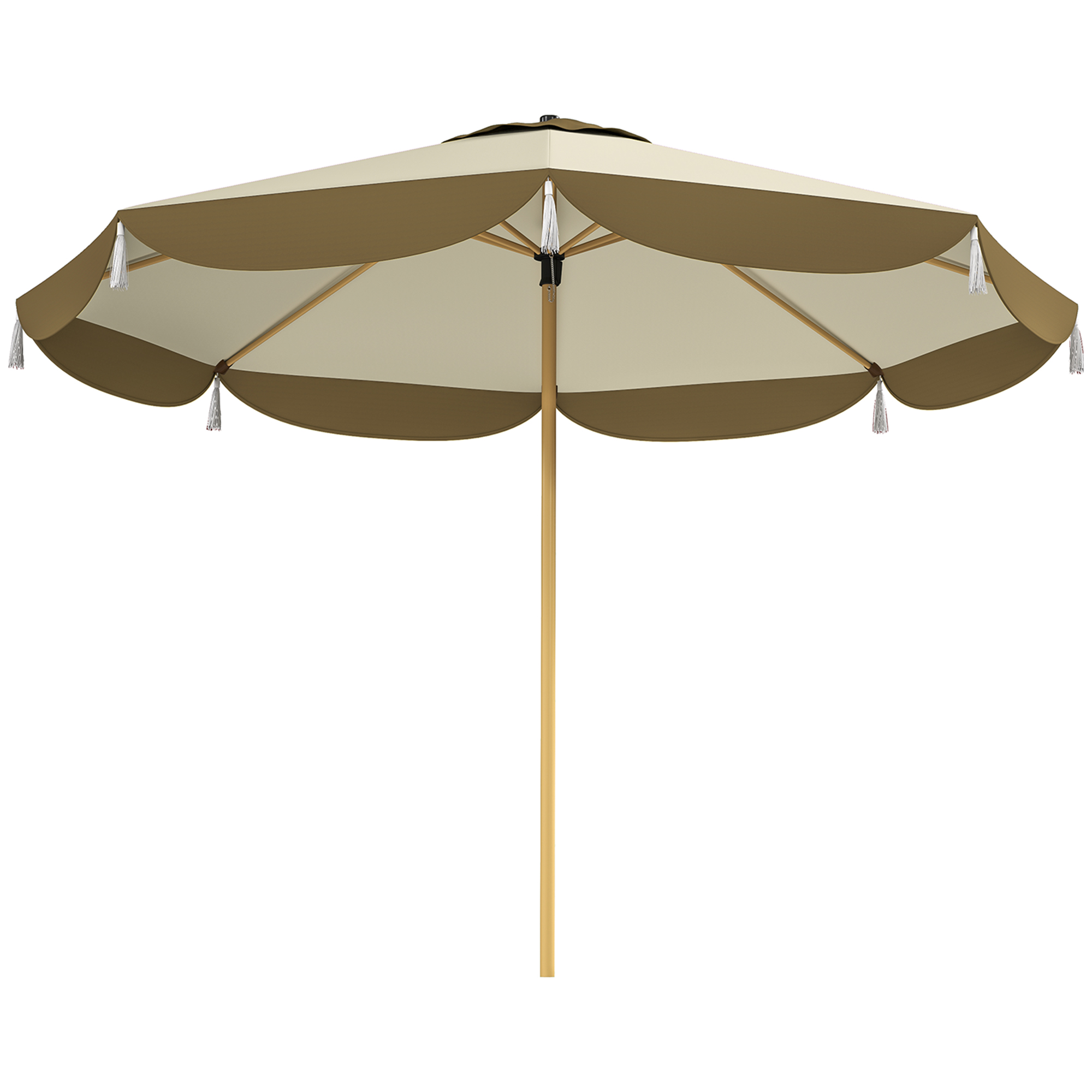 Parasol patio 9pi marché 8 nervures aéré crème