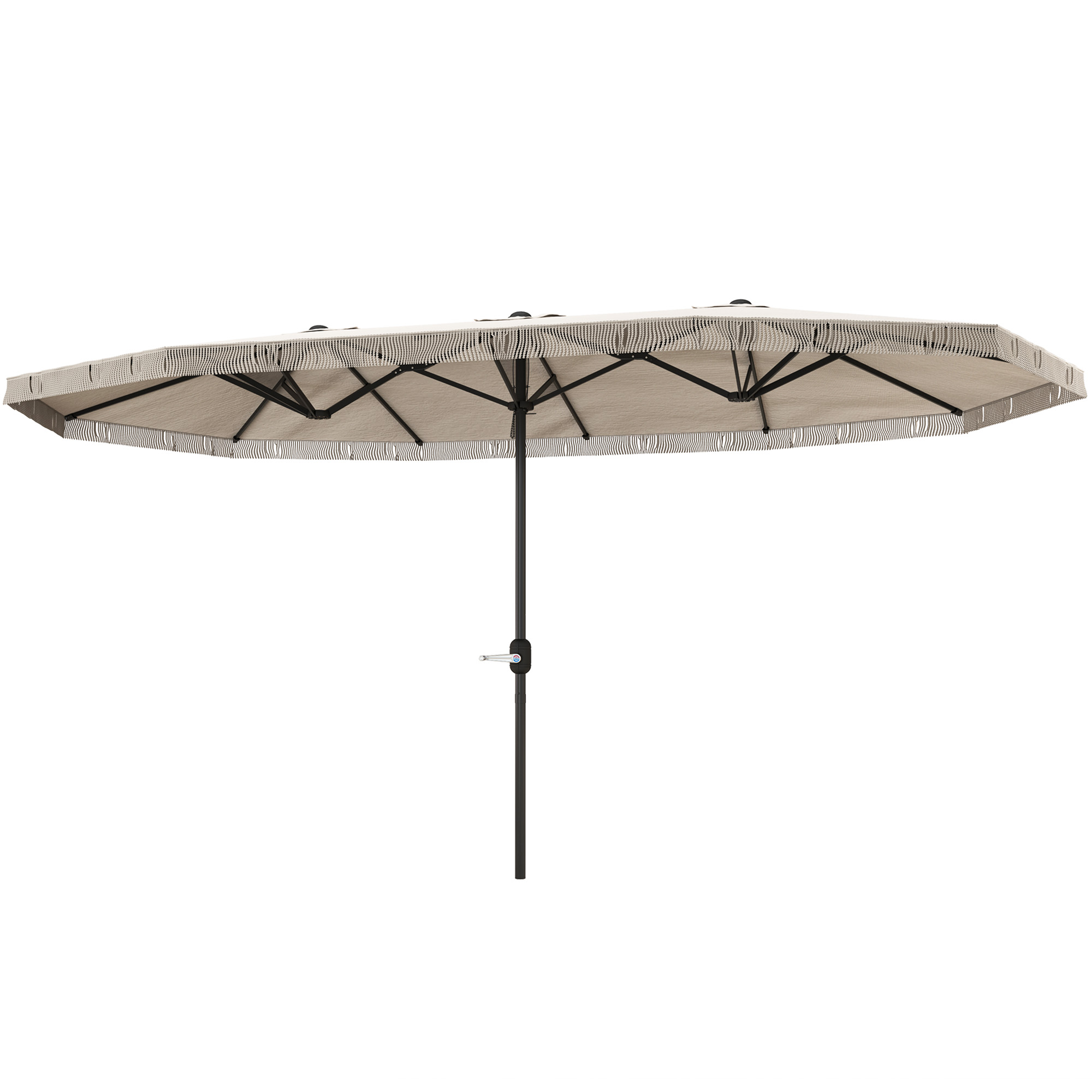 Parasol rectangle patio 15pi avec frange - Crème
