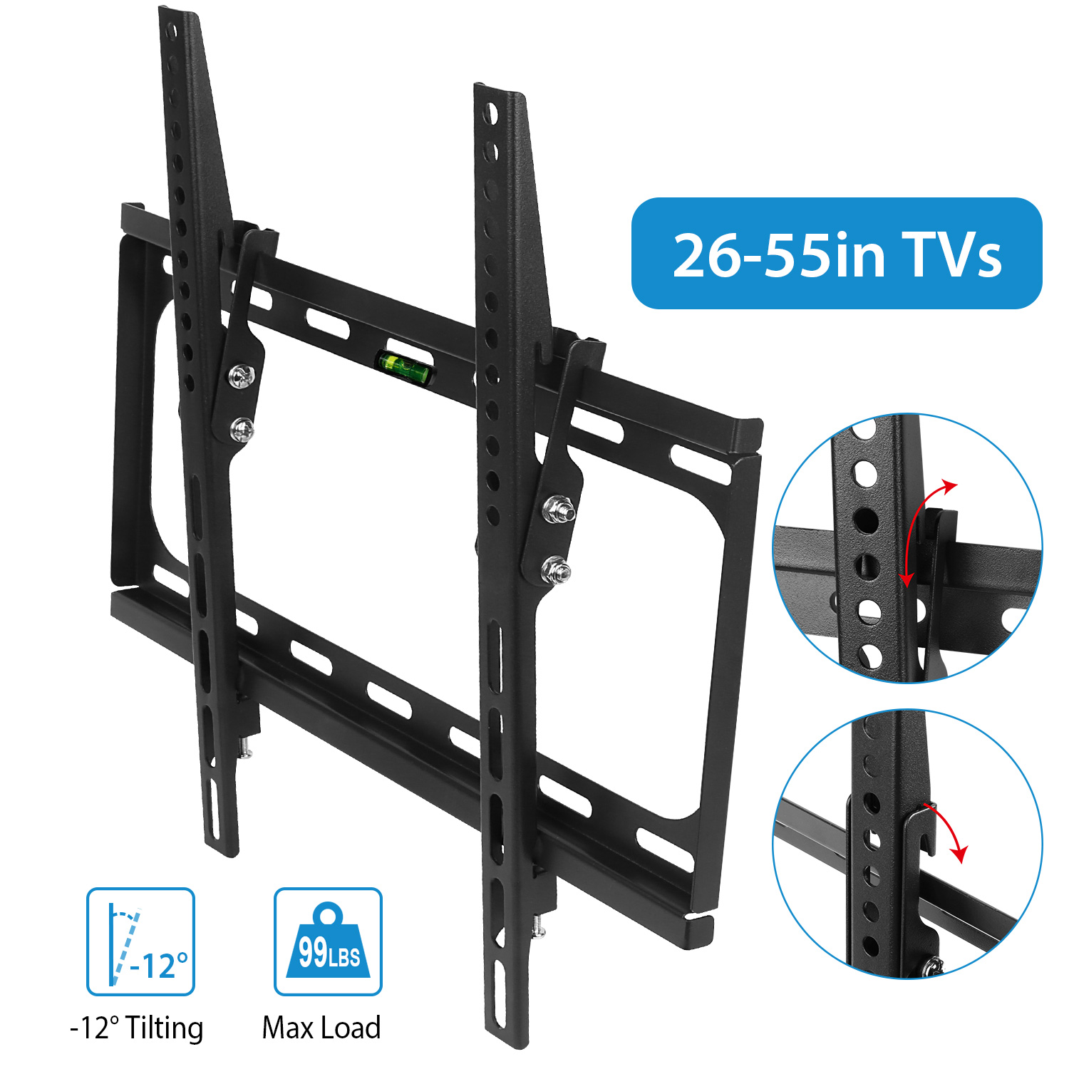 Support mural TV bras dual inclinable VESA 400x400mm 26-55po
