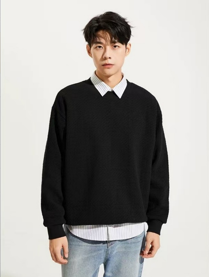 Hoodie jacquard encolure ronde homme femme européen