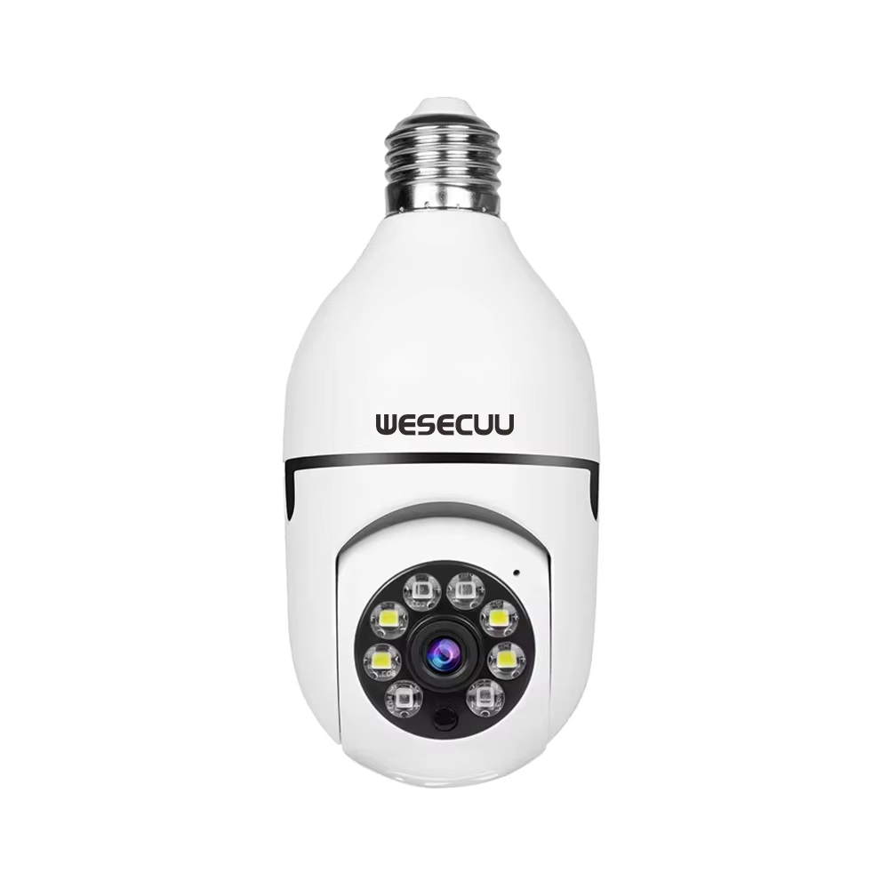 Caméra ampoule WiFi 1080P PTZ 360° lumière surveillance
