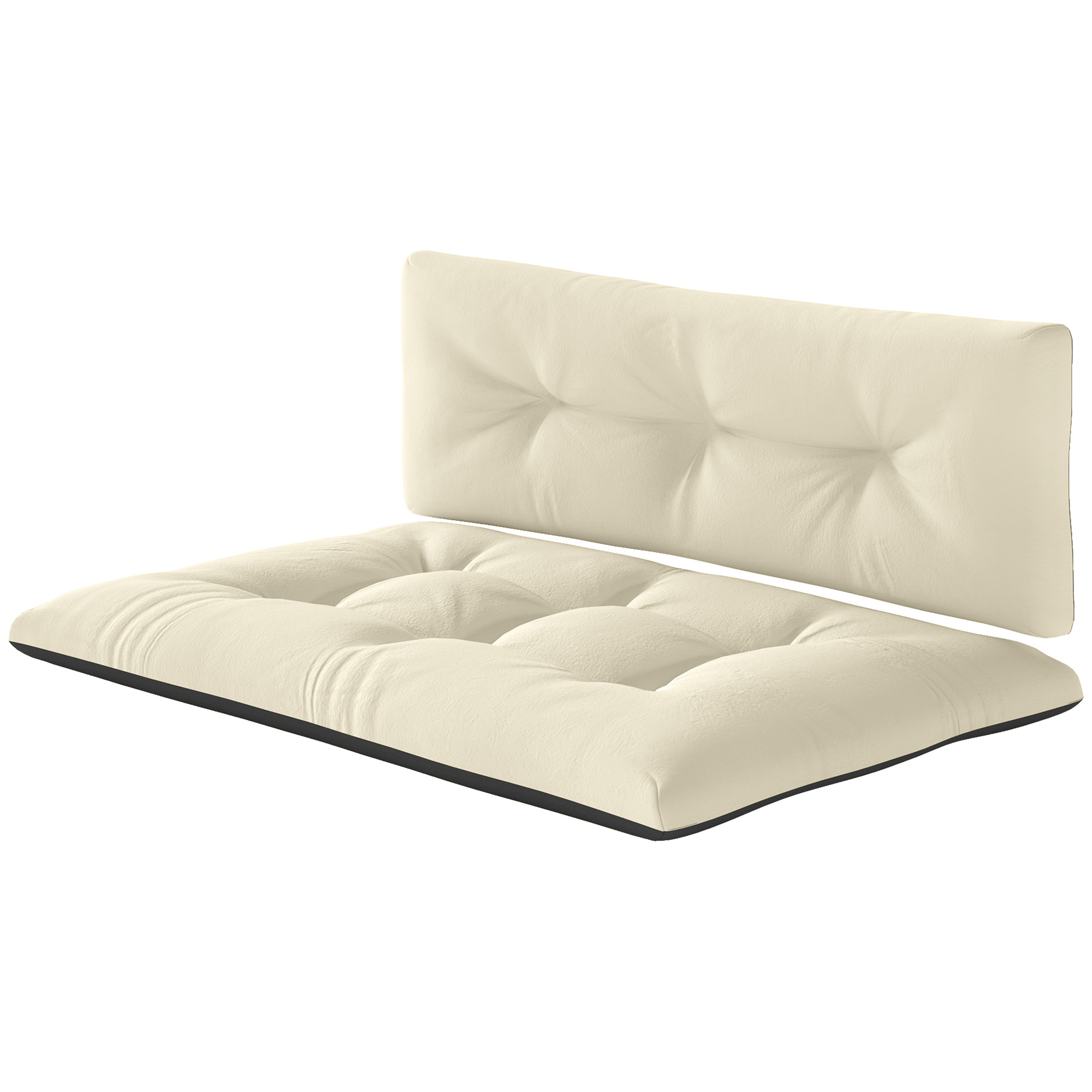 Coussin palette extérieur 2 places 3,9 po épais design capitonné blanc