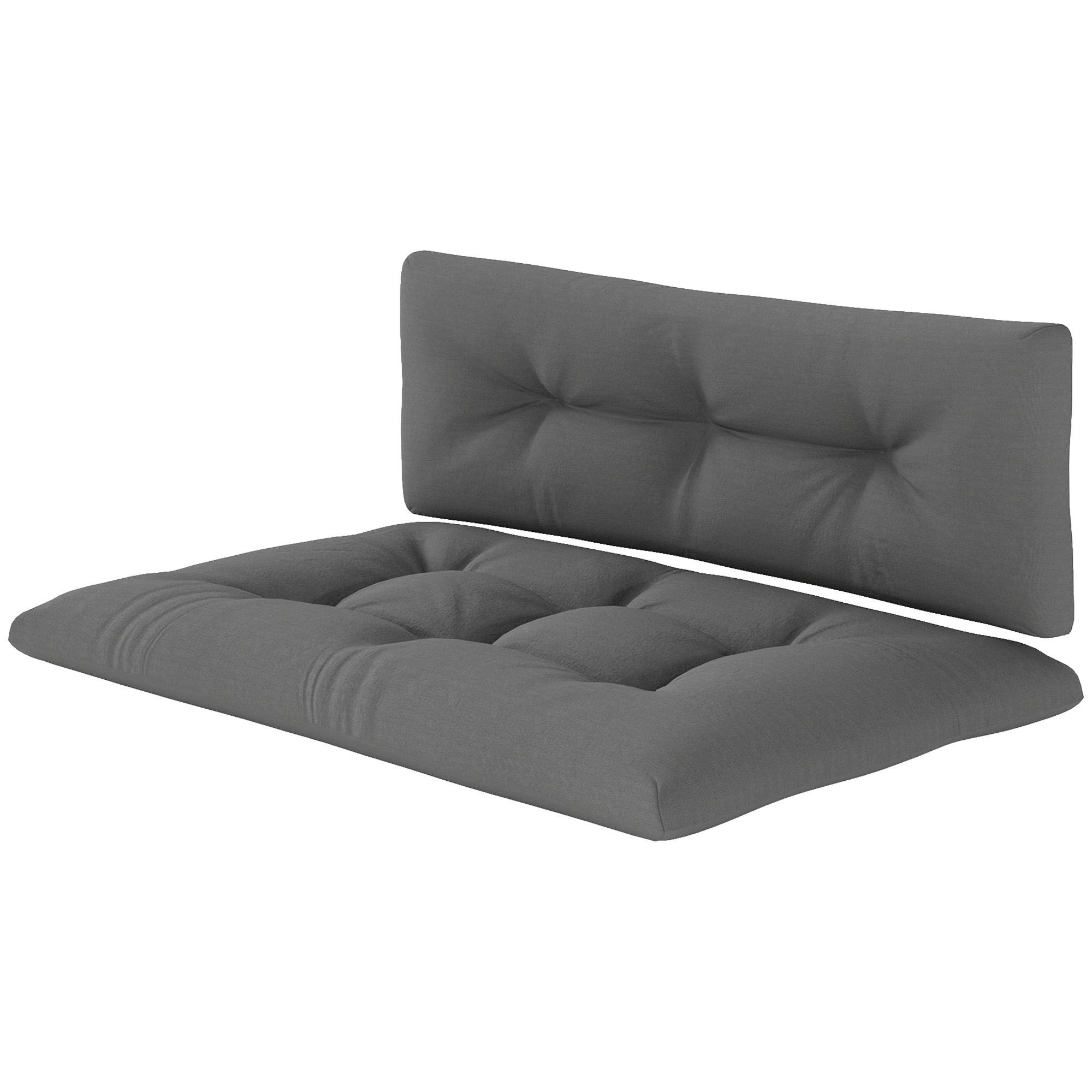 Coussin palette extérieur 2 places 3,9 po gris foncé