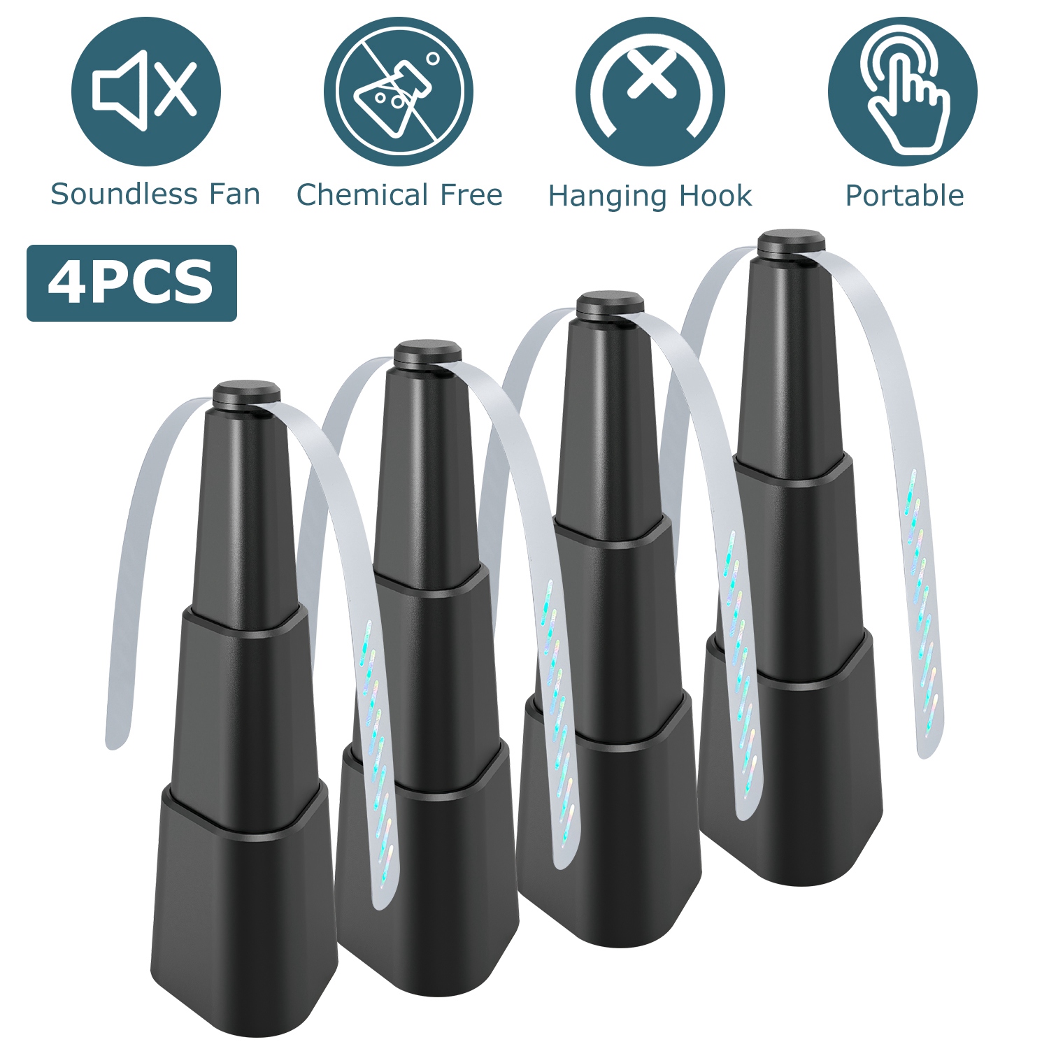 4 ventilateurs anti-mouches batterie, pour table extérieure, BBQ picnic