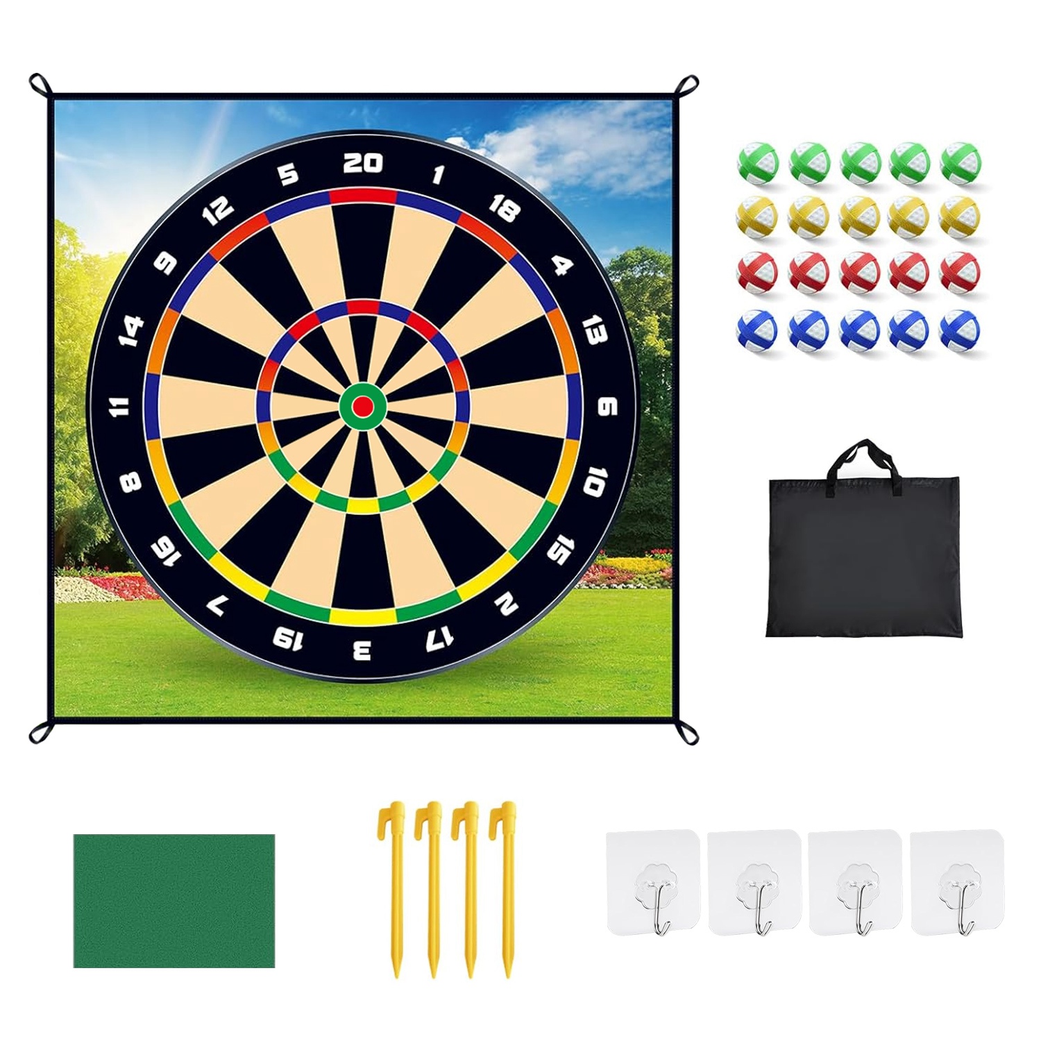 Jeu golf chipping avec 20 balles adhésives, sac