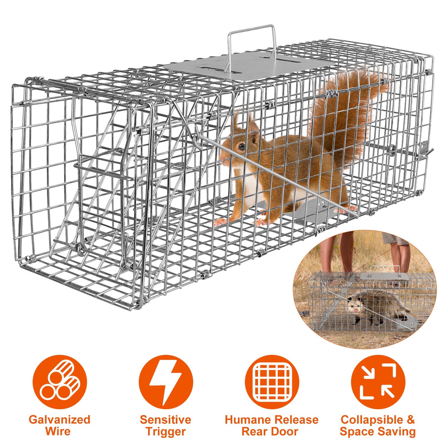 Piège chat 1pc cage capture relâche animaux rongeurs