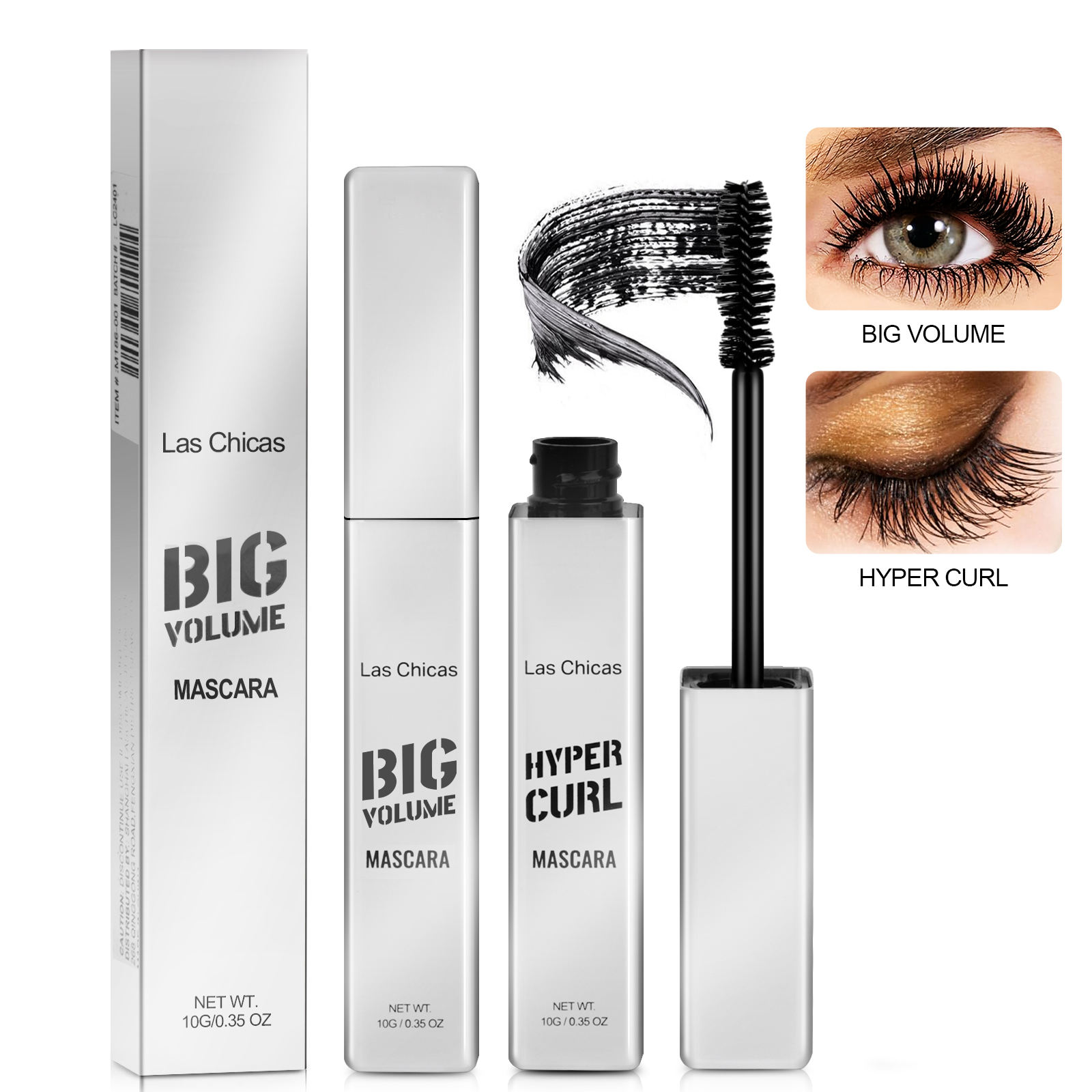 Las Chicas Mascara noir volumisant 10ml x2