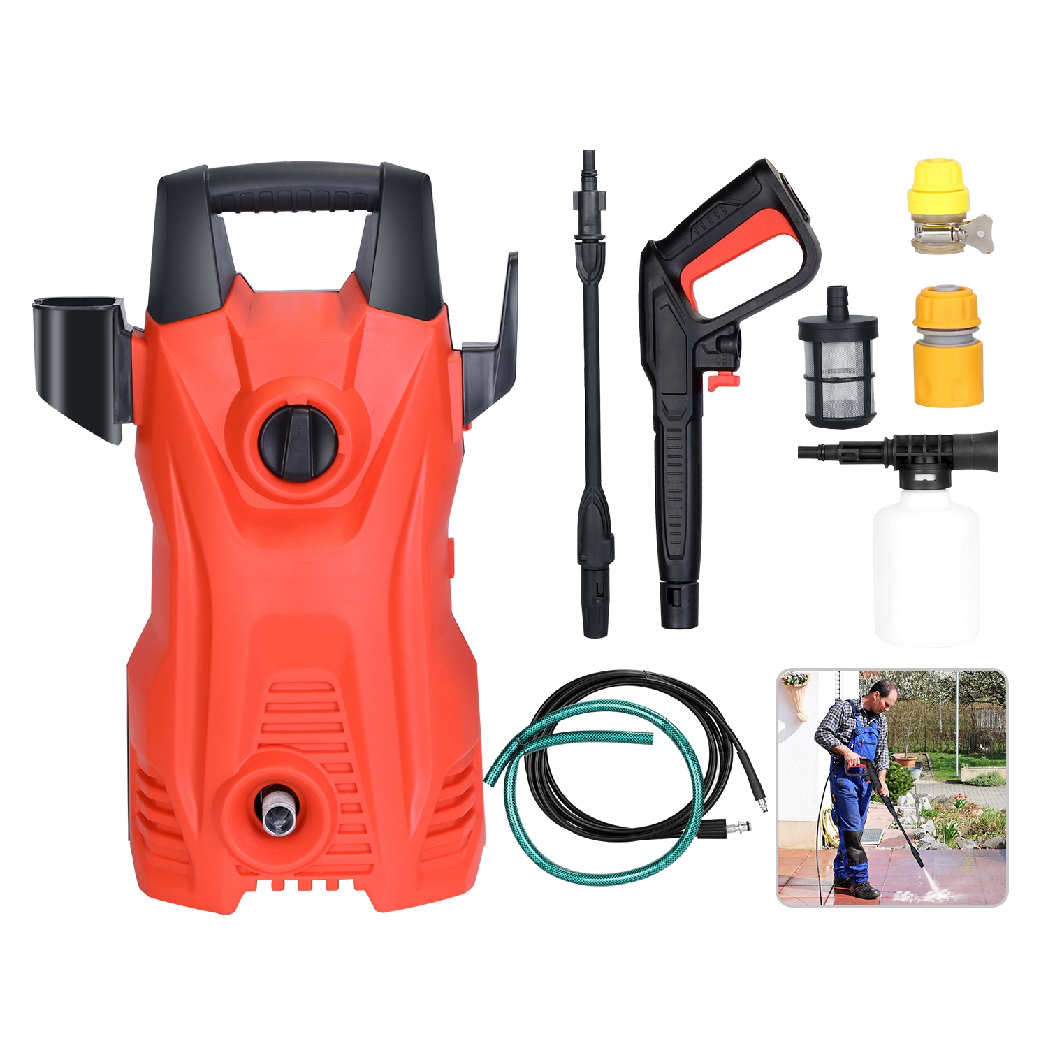 Nettoyeur haute pression 1740PSI réglable avec buse