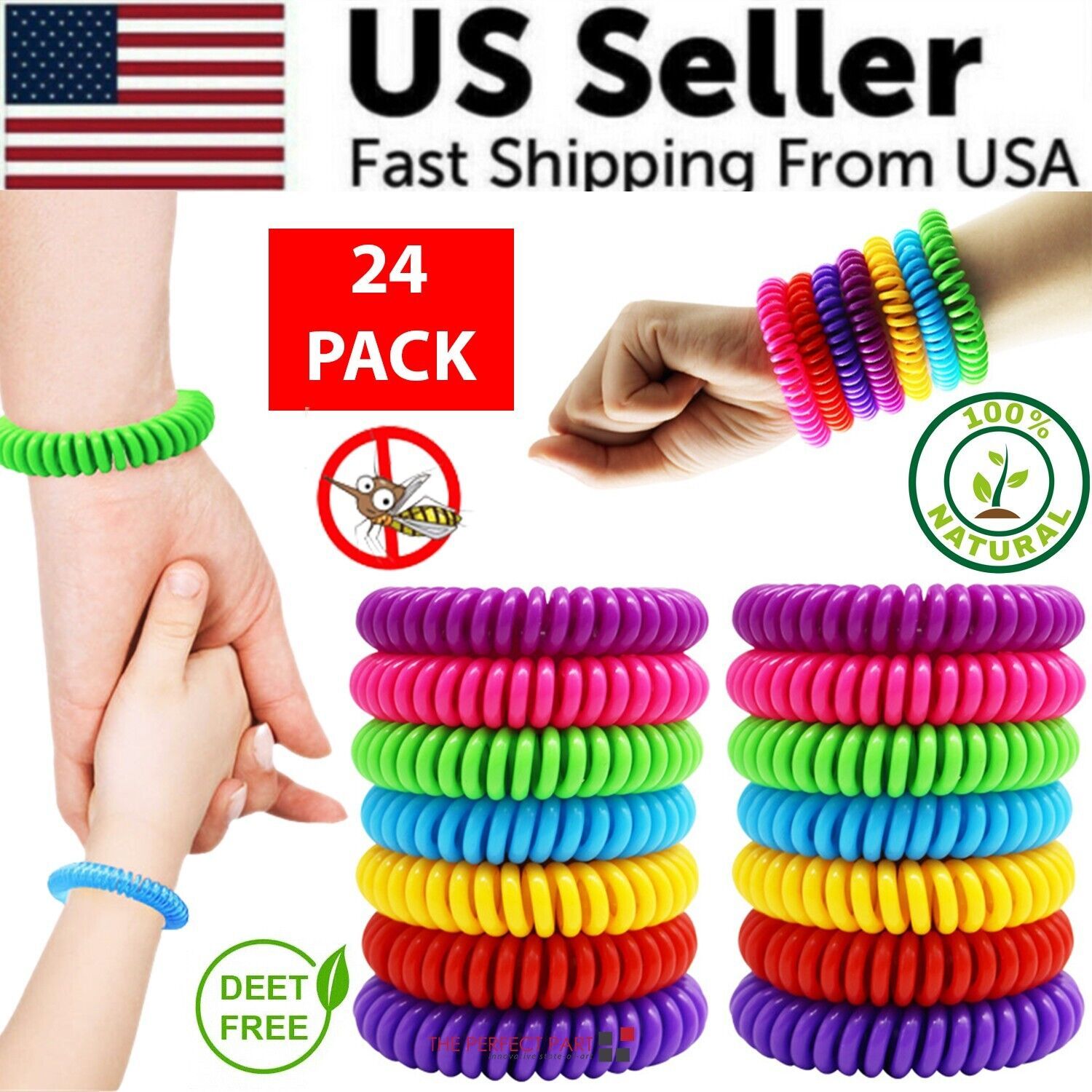 24 bracelets répulsif anti-insectes naturel